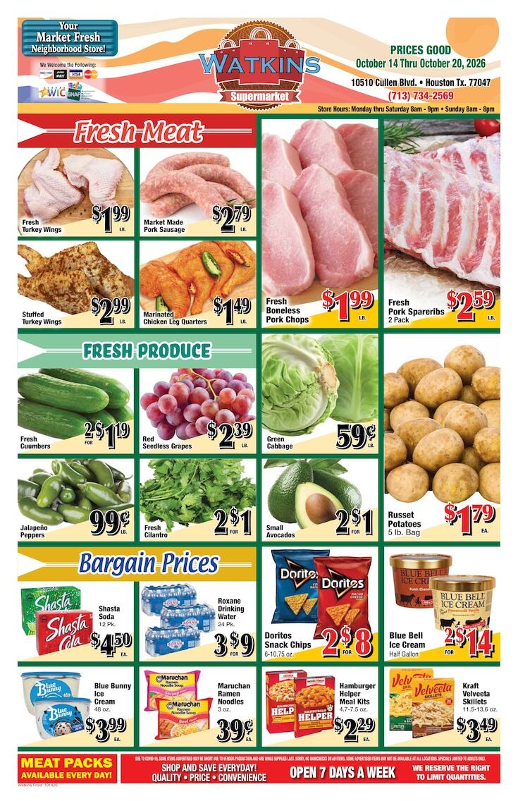 Watkins Supermarket Weekly Ad October 14 - 20, 2026