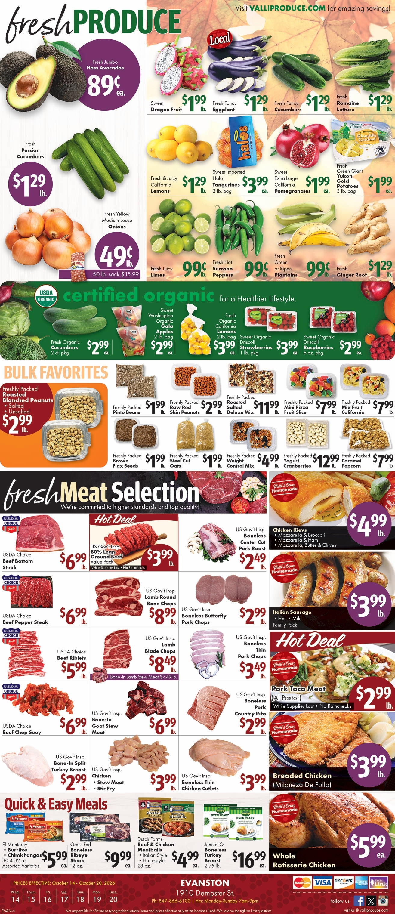 Valli Produce (Evanston, IL) Weekly Ad October 14 - 20, 2026