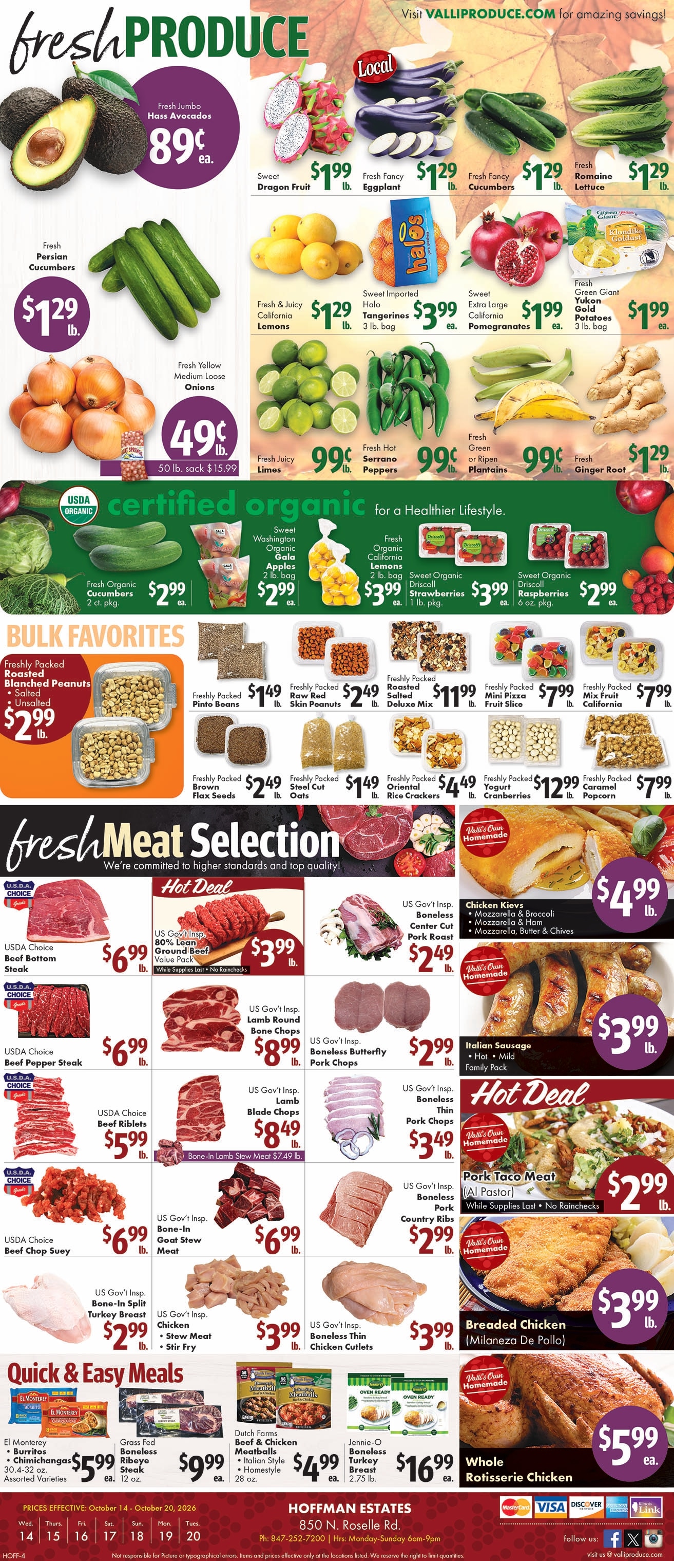 Valli Produce (Hoffman Estates, IL) Weekly Ad October 14 - 20, 2026