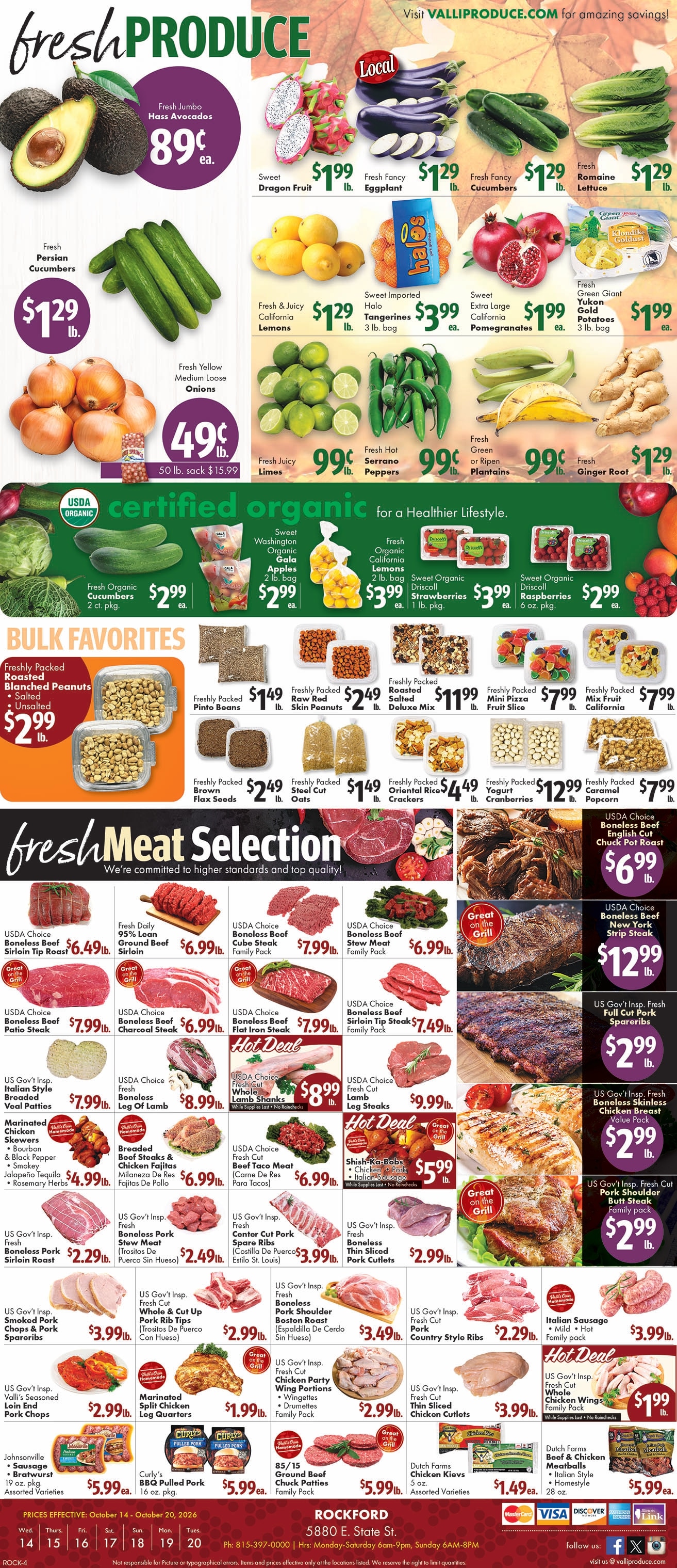 Valli Produce (Rockford, IL) Weekly Ad October 14 - 20, 2026