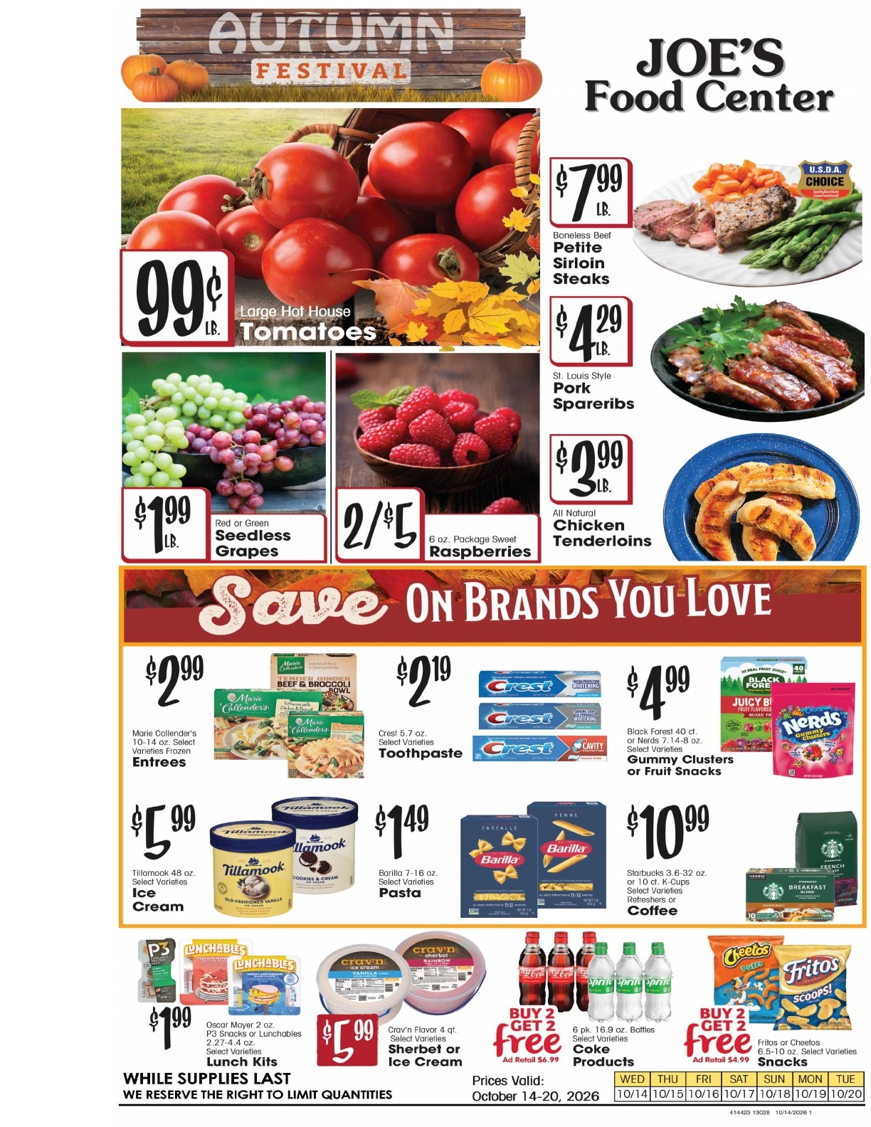 Joe's Food Center Weekly Ad October 14 - 20, 2026