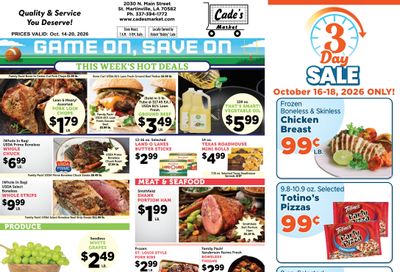 Cade's Market Weekly Ad October 14 - 20, 2026