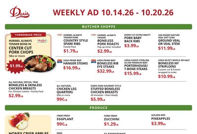 Doris Italian Market Weekly Ad October 14 - 20, 2026