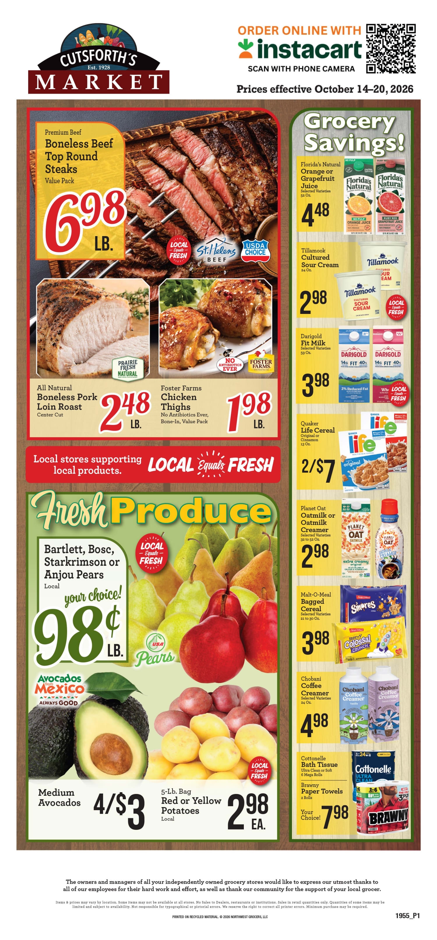 Cutsforth's Market Weekly Ad October 14 - 20, 2026