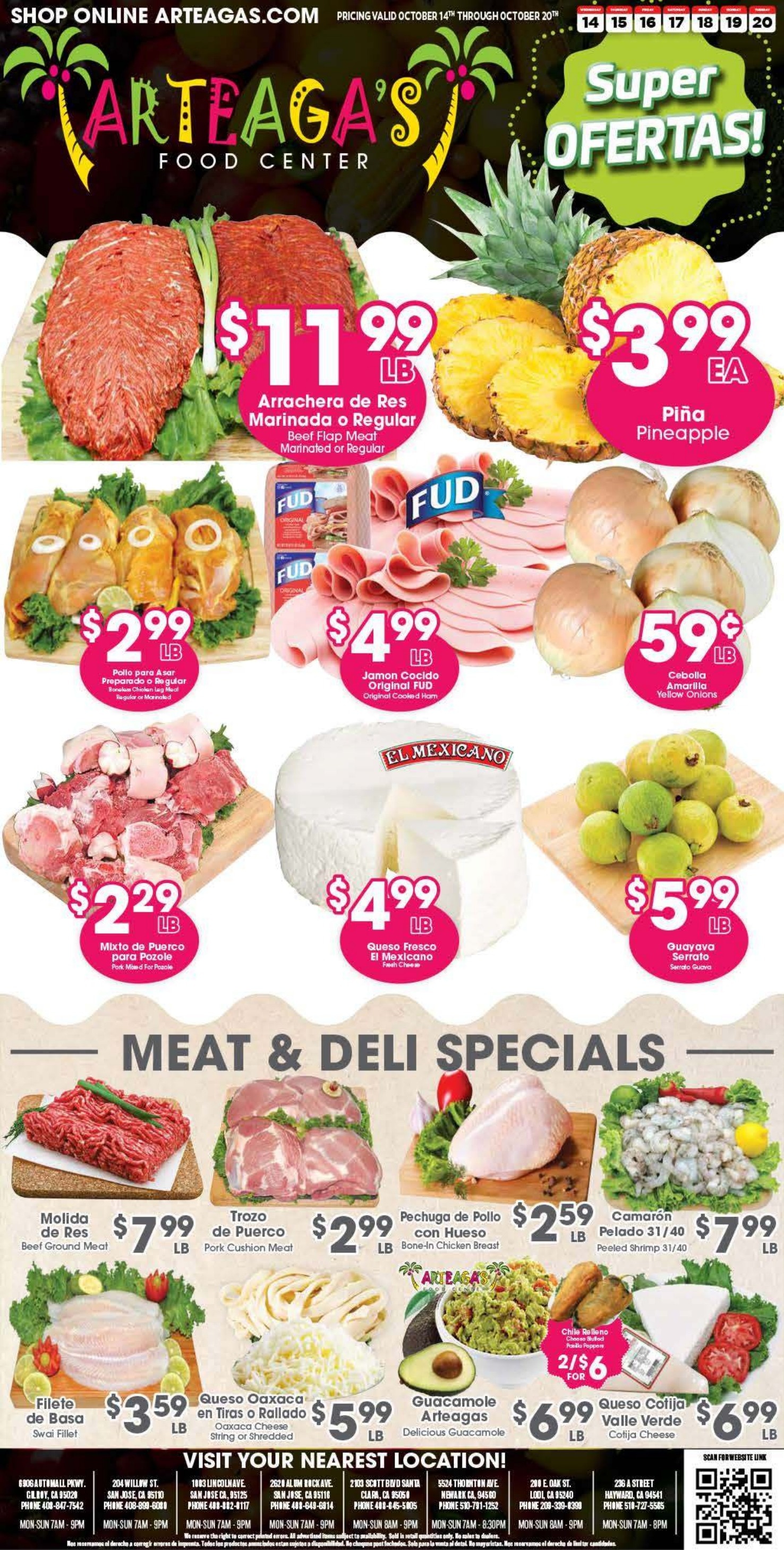 Arteaga's Food Center Weekly Ad October 14 - 20, 2026