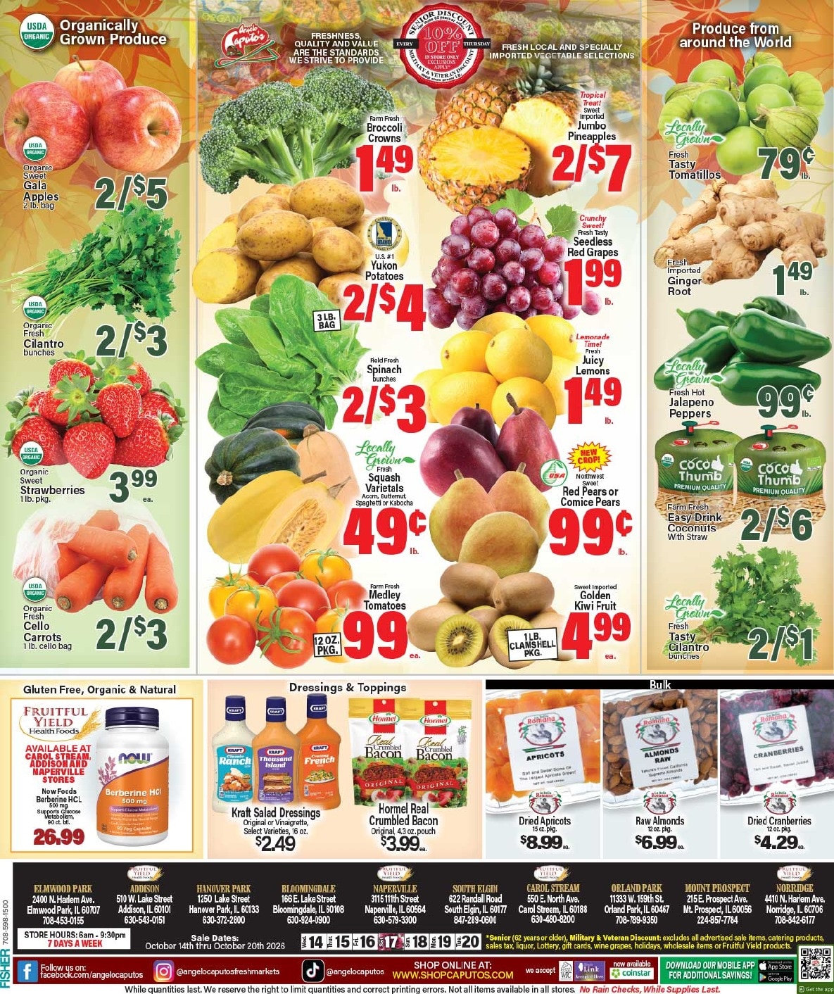 Angelo Caputo's Fresh Market (Addison and other locations, IL) Weekly Ad October 14 - 20, 2026