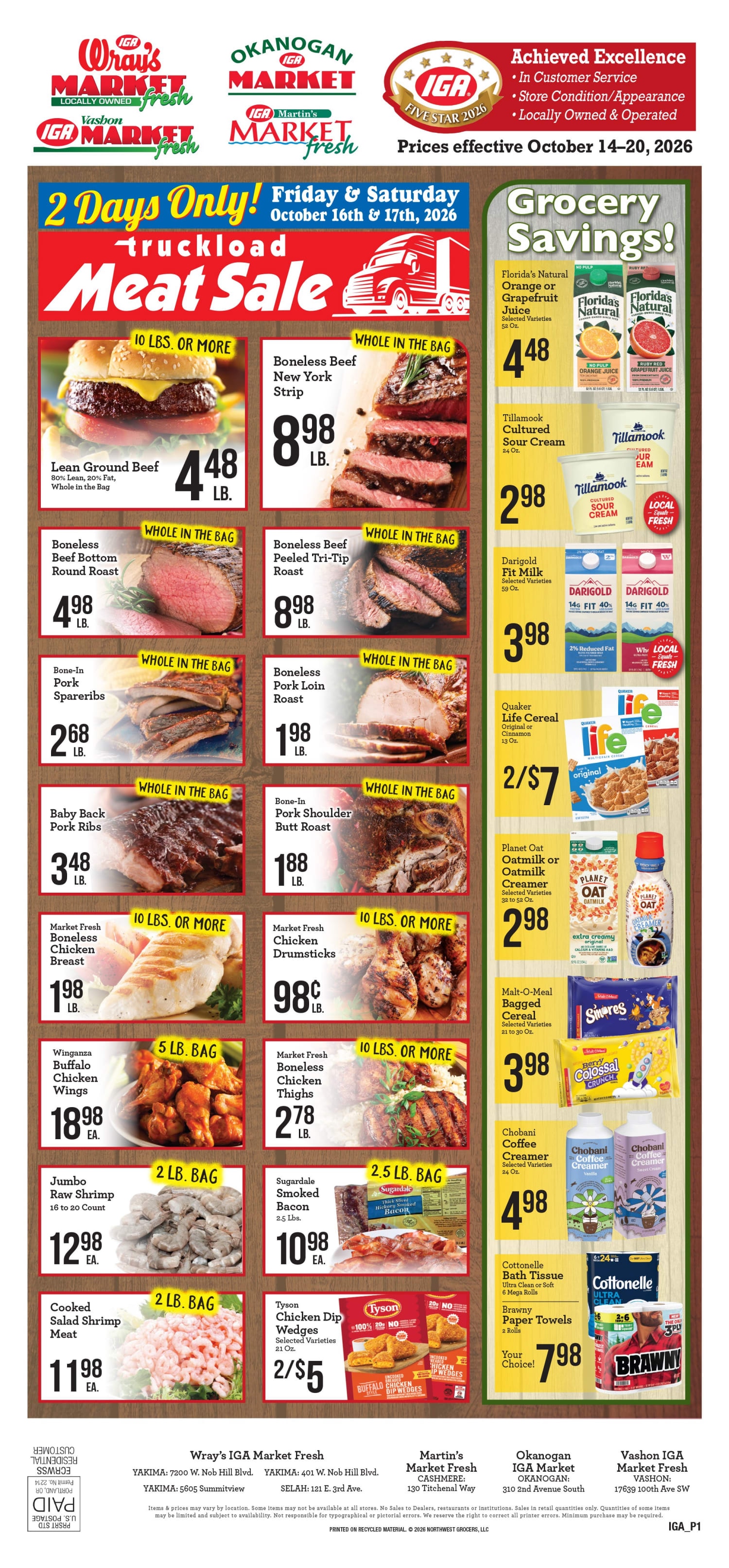 Vashon Market Fresh Weekly Ad October 14 - 20, 2026