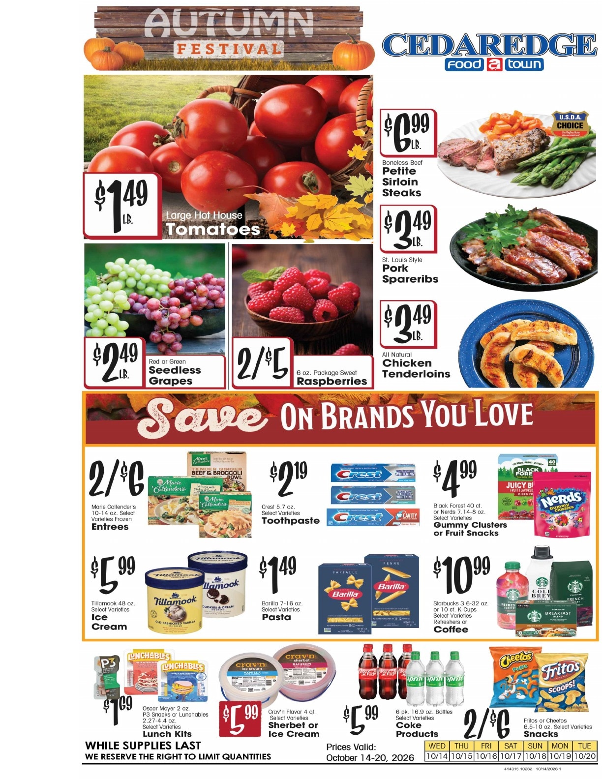 Cedaredge Foodtown (Cedaredge, CO) Weekly Ad October 14 - 20, 2026