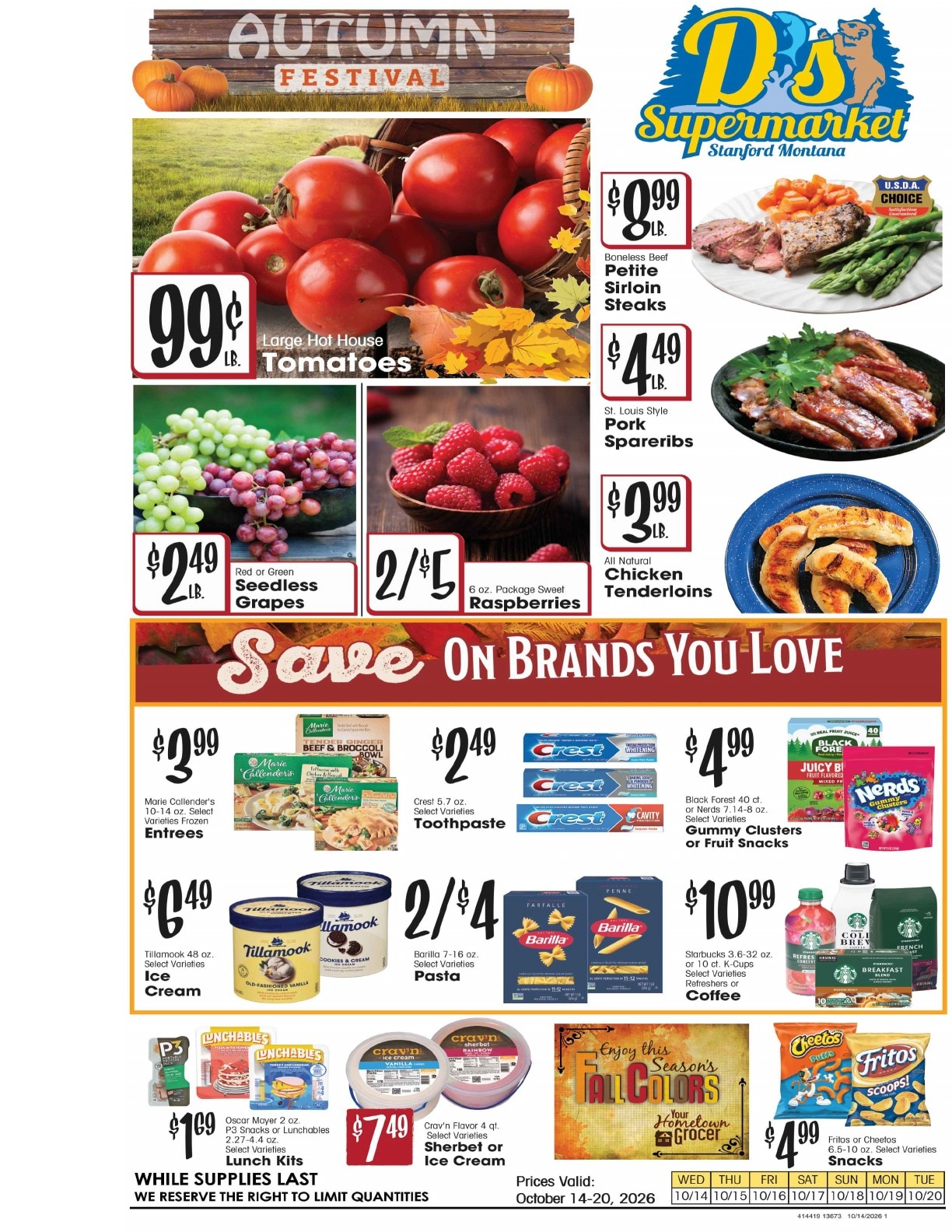D's Supermarket (Stanford, MT) Weekly Ad October 14 - 20, 2026