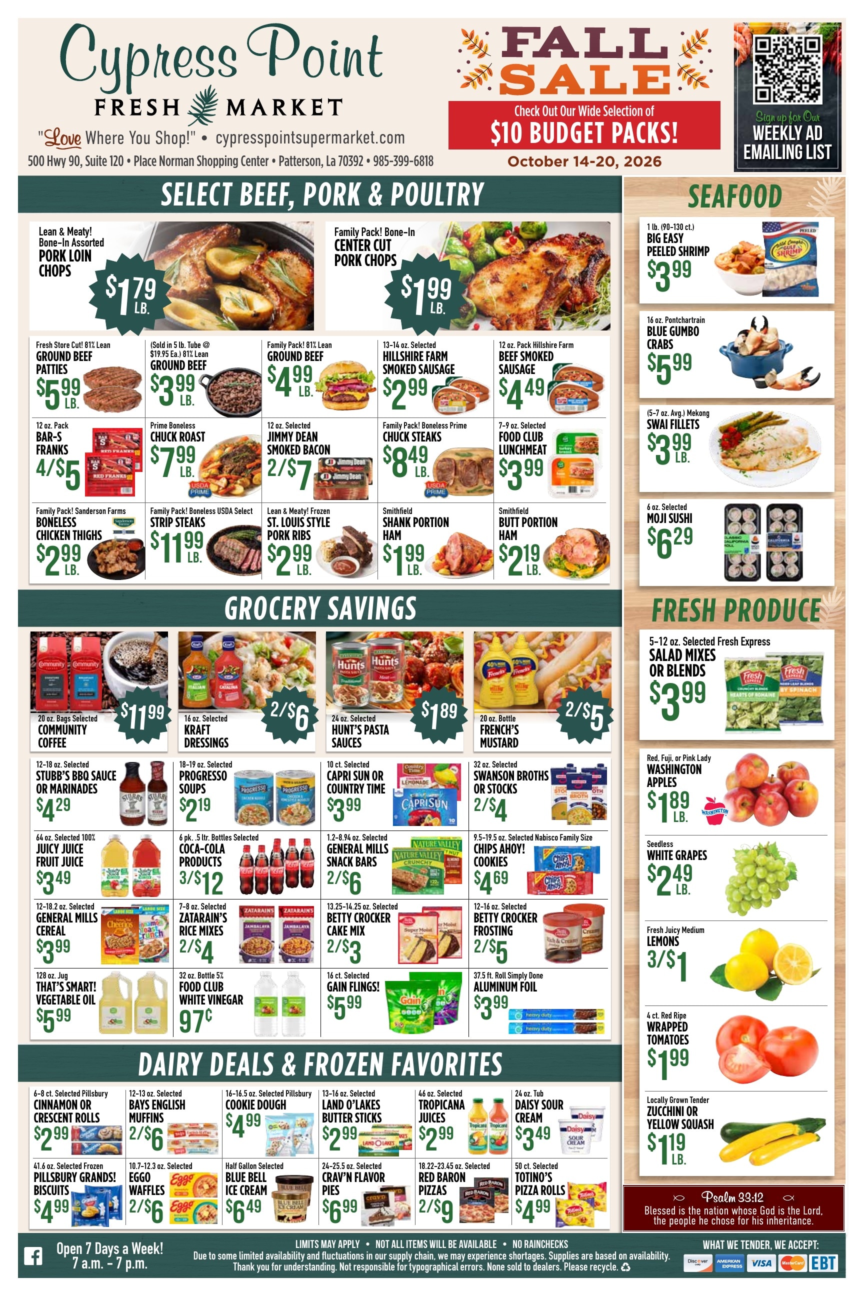 Cypress Point Fresh Market Weekly Ad October 14 - 20, 2026