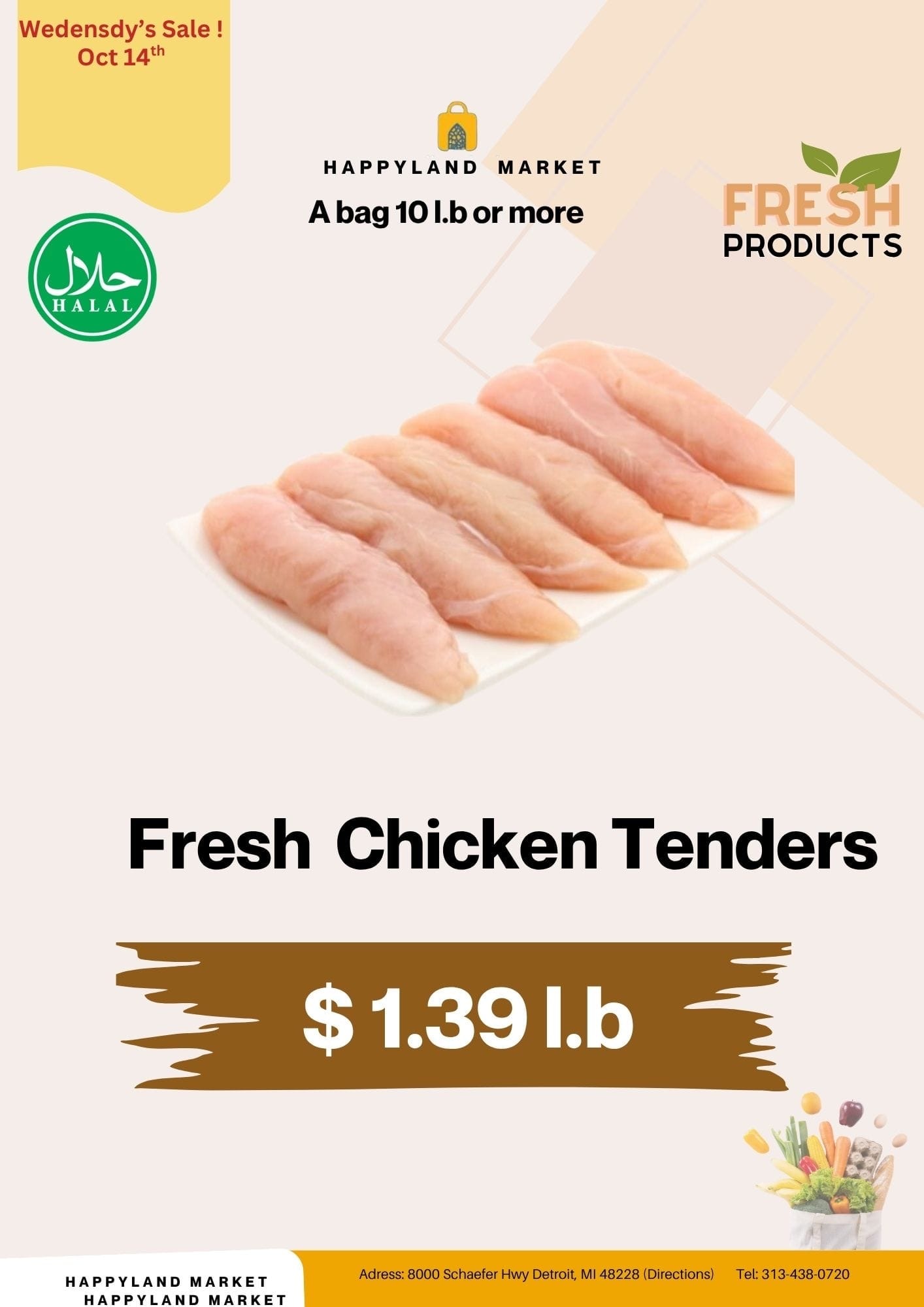 Happy Land Market (8000 Schaefer Highway, Detroit, MI) Weekly Ad October 14 - 14, 2026