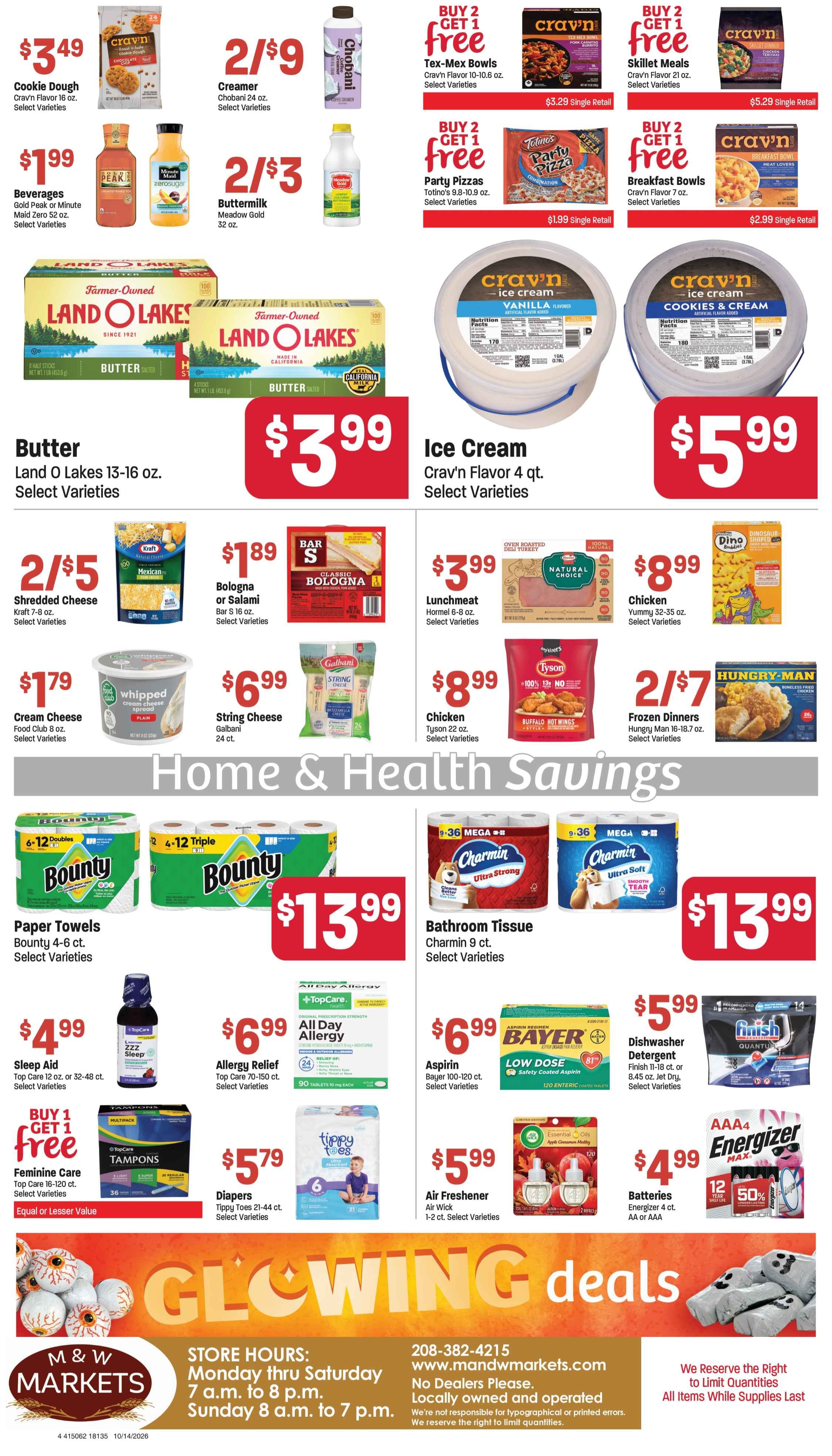 M&W Markets (Cascade, ID) Weekly Ad October 14 - 20, 2026
