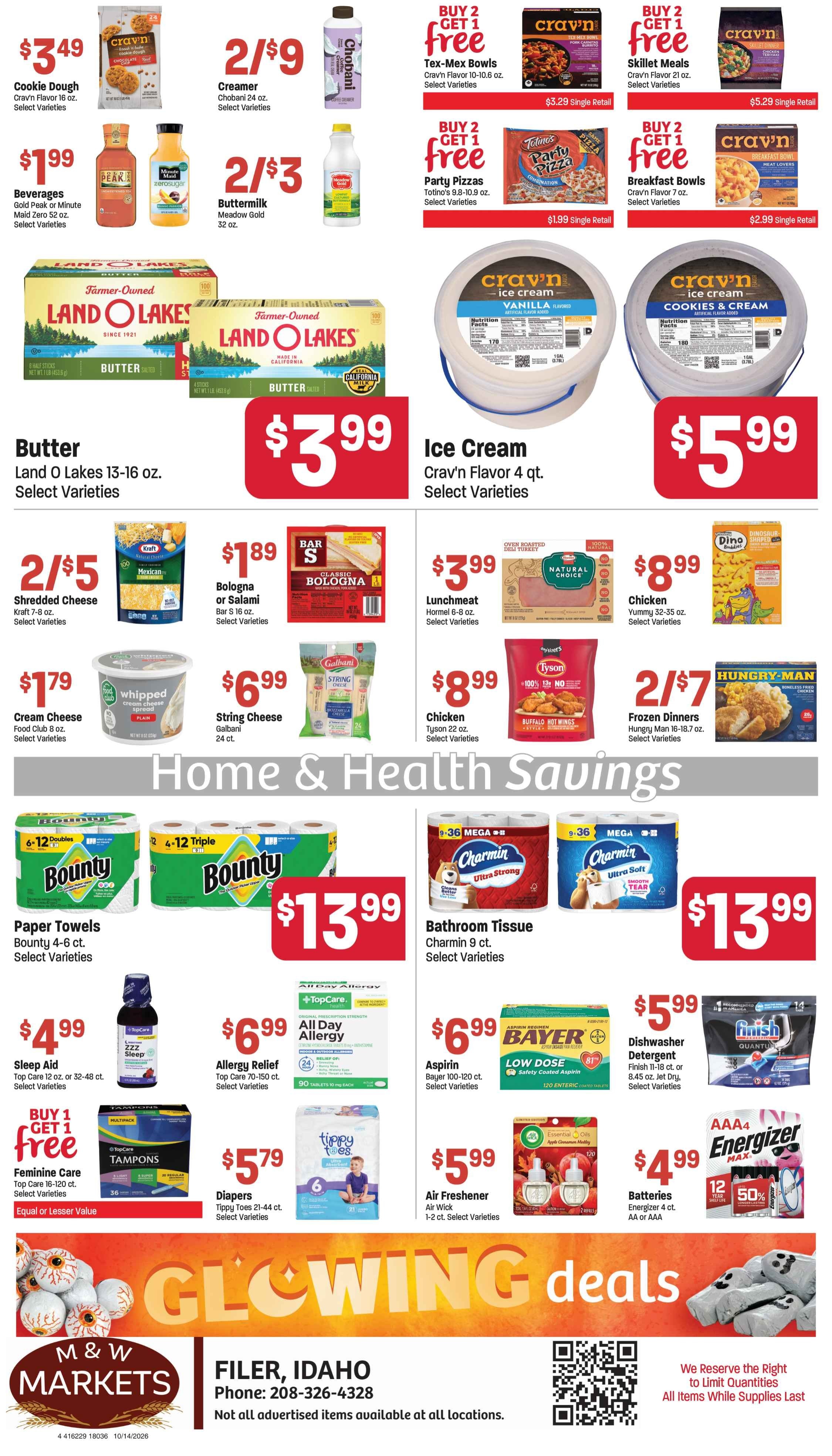 M&W Markets (Filer, ID) Weekly Ad October 14 - 20, 2026