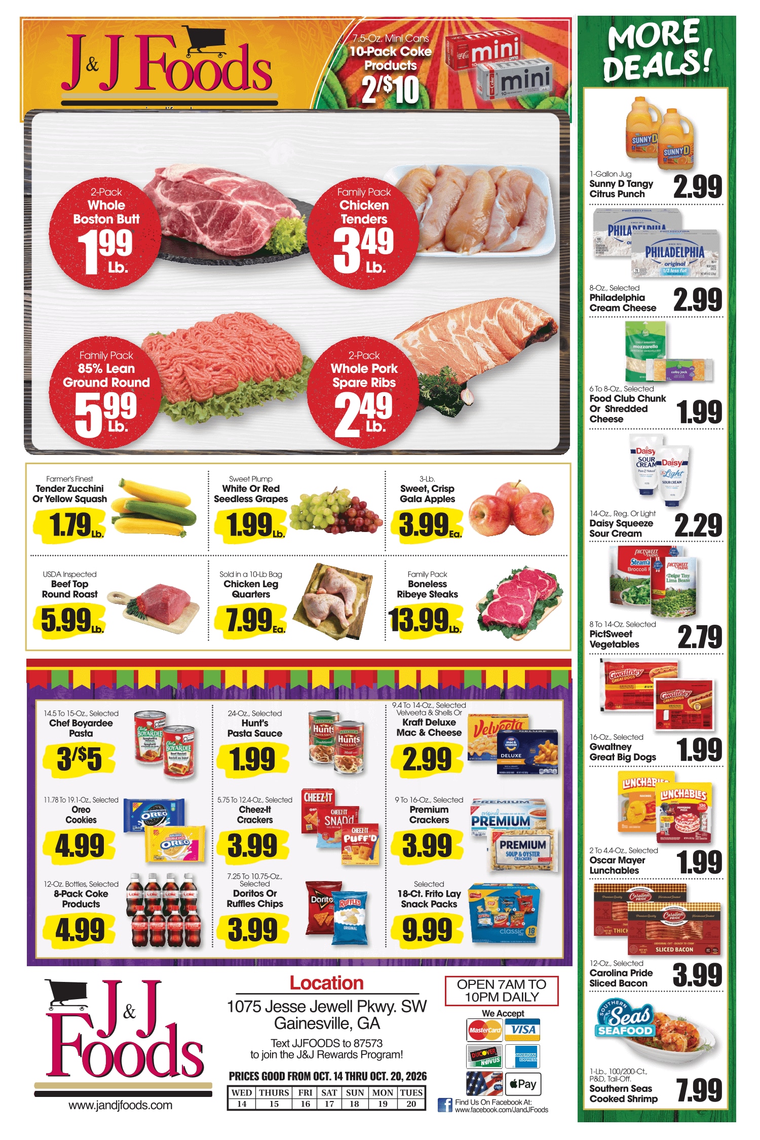 J&J Foods (1075 JESSE JEWELL PKWY SW, Gainesville, GA) Weekly Ad October 14 - 20, 2026