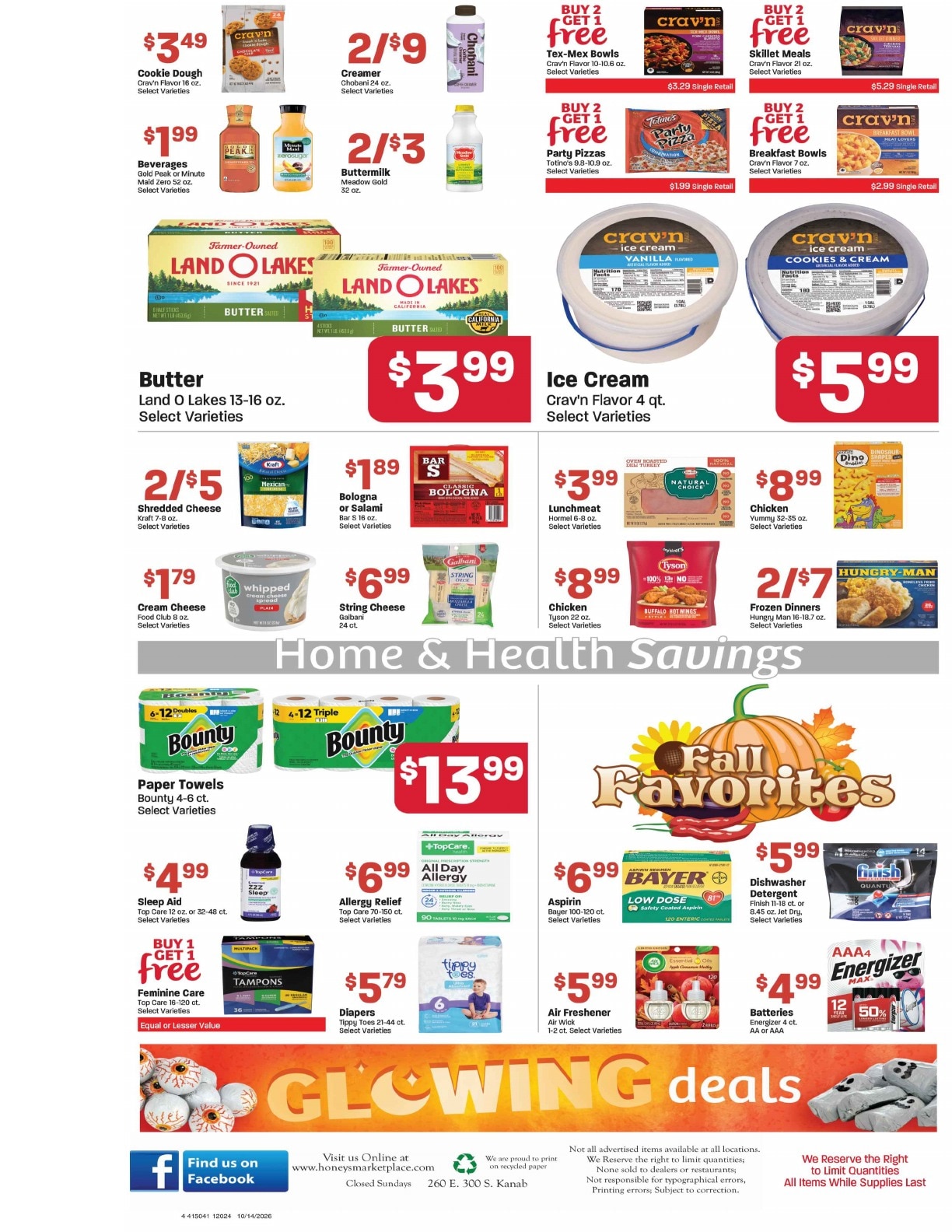 Honey's Marketplace (Kanab, UT) Weekly Ad October 14 - 20, 2026