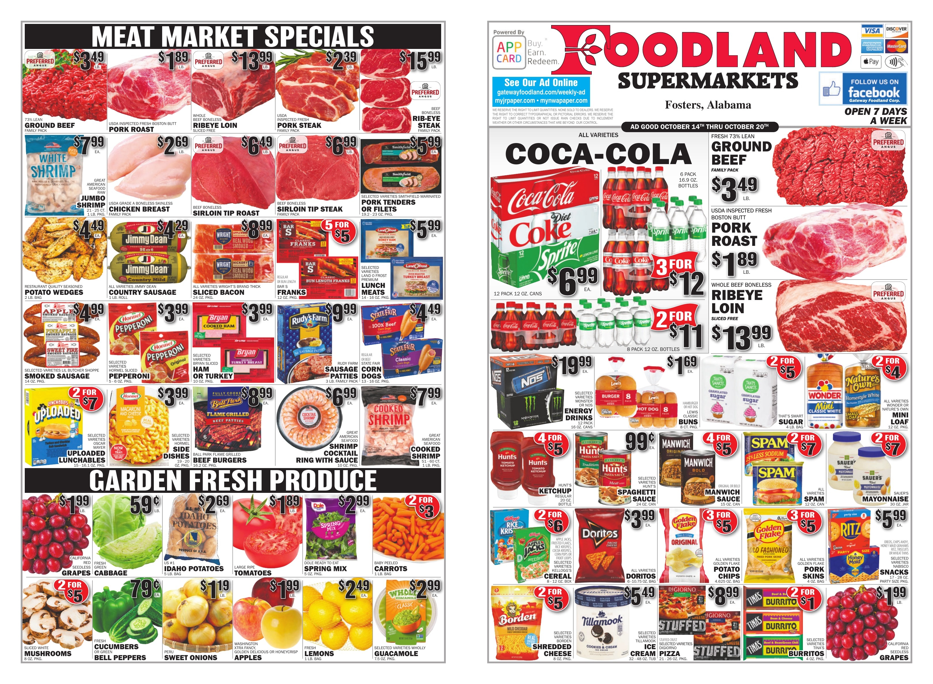 Gateway Foodland (Fosters, AL) Weekly Ad October 14 - 20, 2026