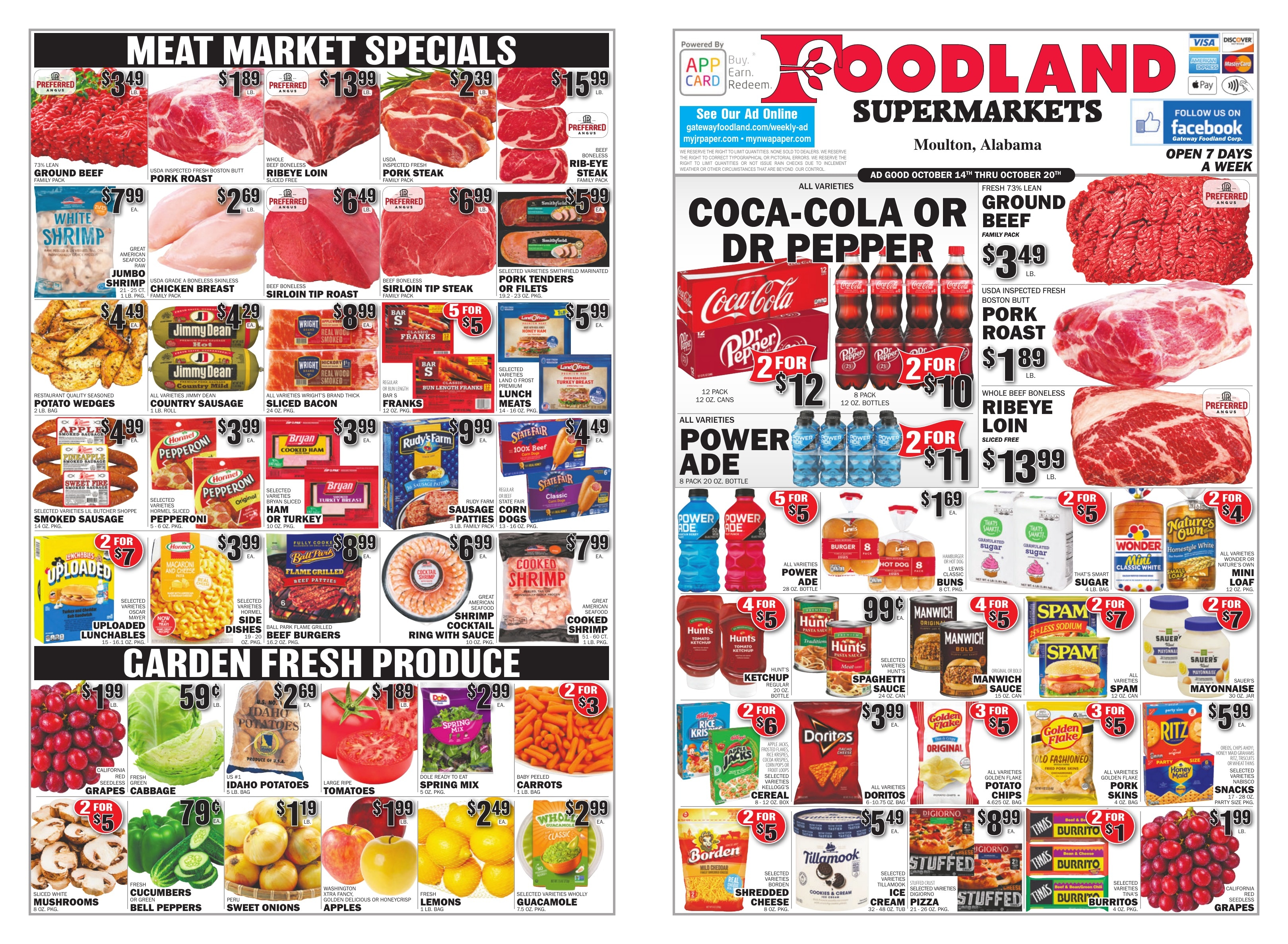 Gateway Foodland (Moulton, AL) Weekly Ad October 14 - 20, 2026