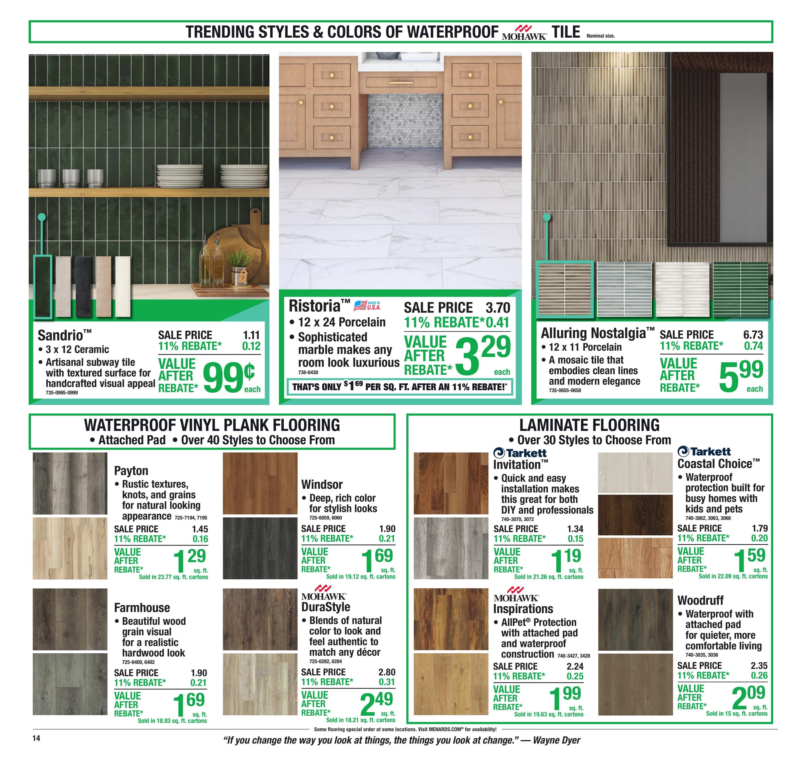 Menards (Escanaba Area, MI) 11% Rebate Sale Weekly Ad October 14 - 25, 2026