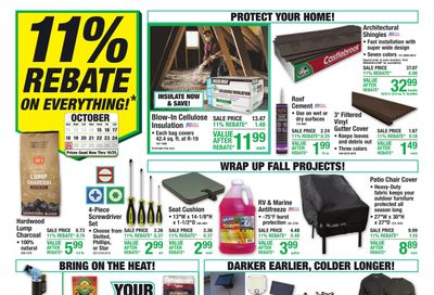 Menards (Agenda Area, KS) 11% Rebate Sale Weekly Ad October 14 - 25, 2026