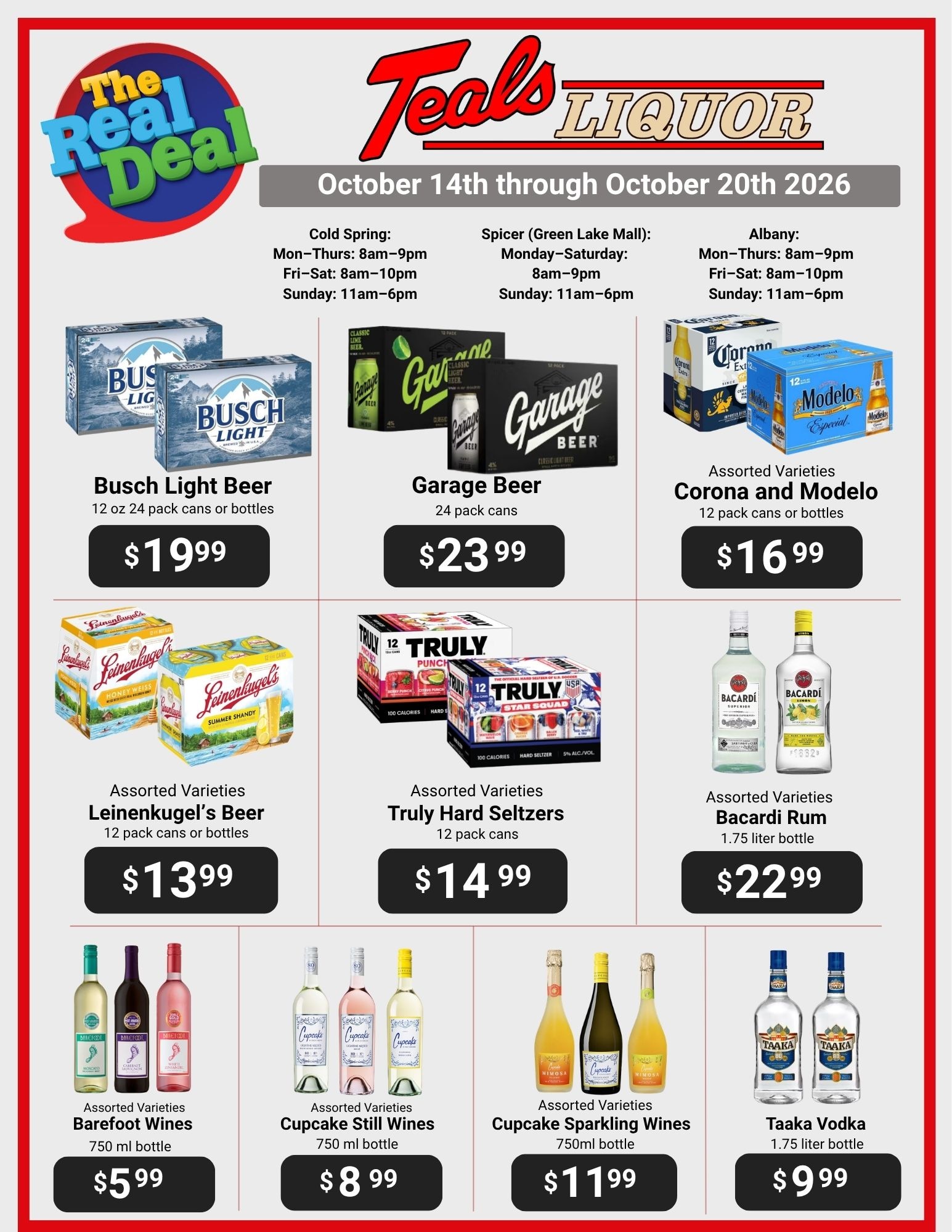 Teal's Market (Albany, Cold Spring and Spicer, MN) Weekly Ad October 14 - 20, 2026