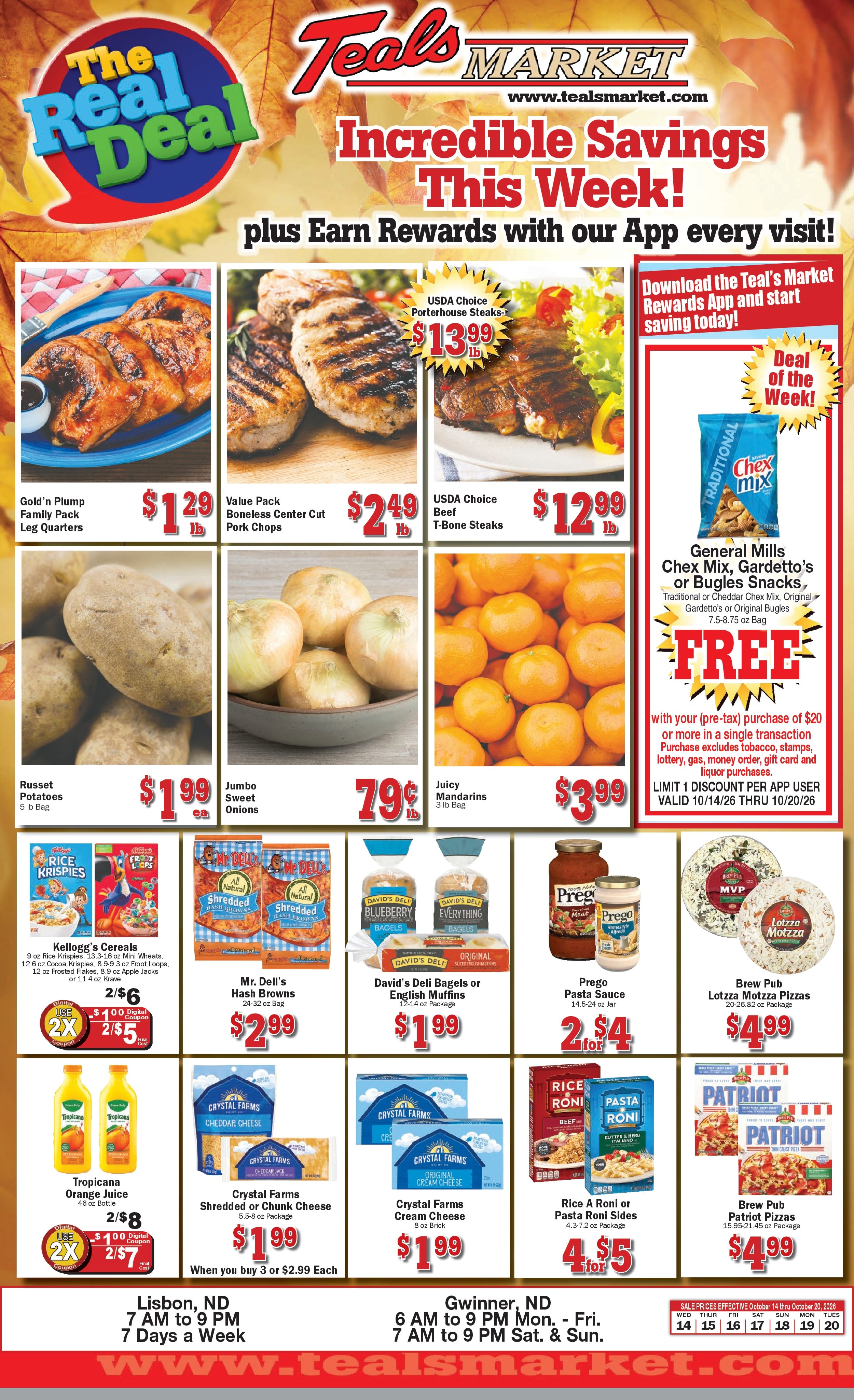 Teal's Market (North Dakota) Weekly Ad October 14 - 20, 2026