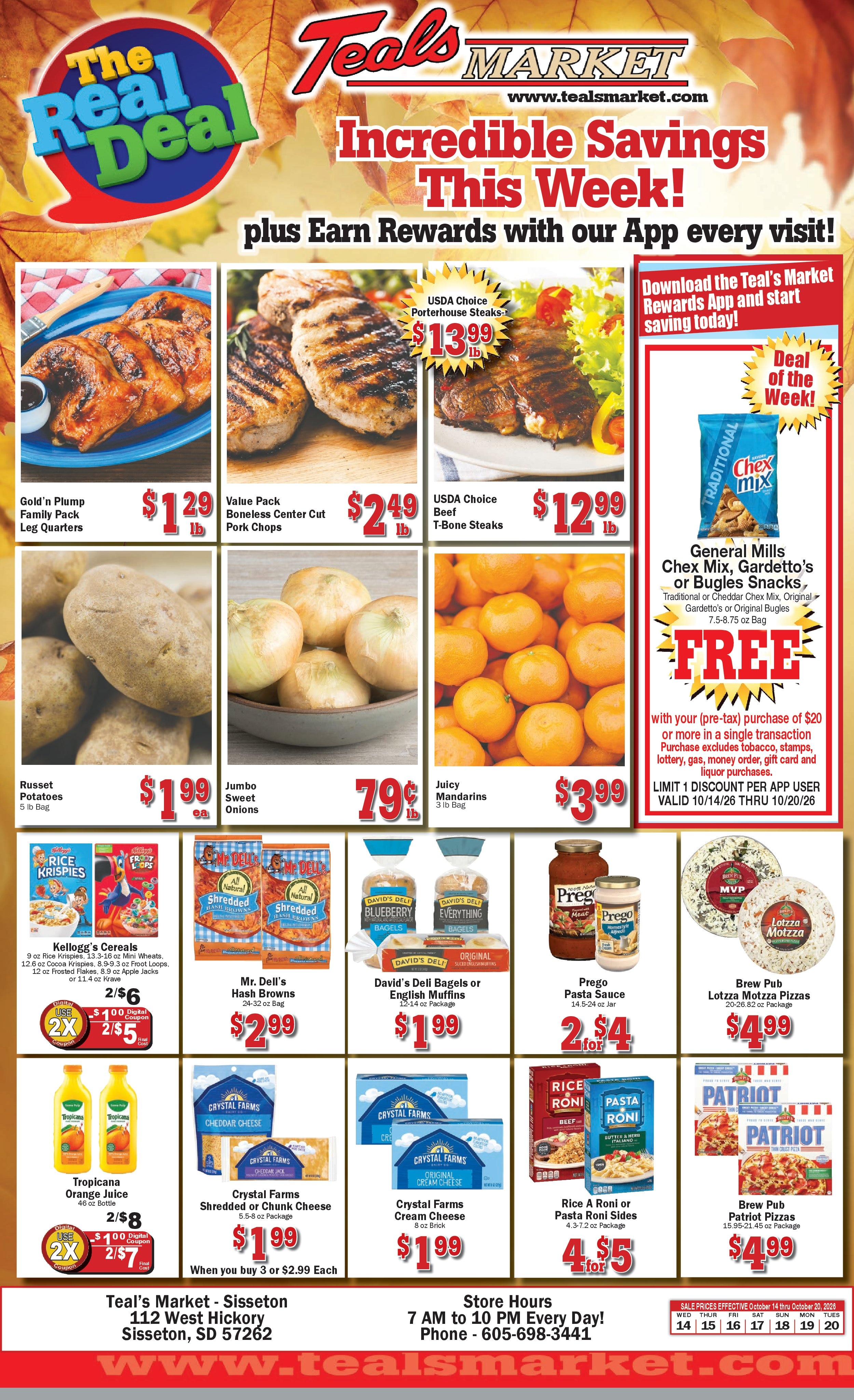 Teal's Market (Sisseton, SD) Weekly Ad October 14 - 20, 2026