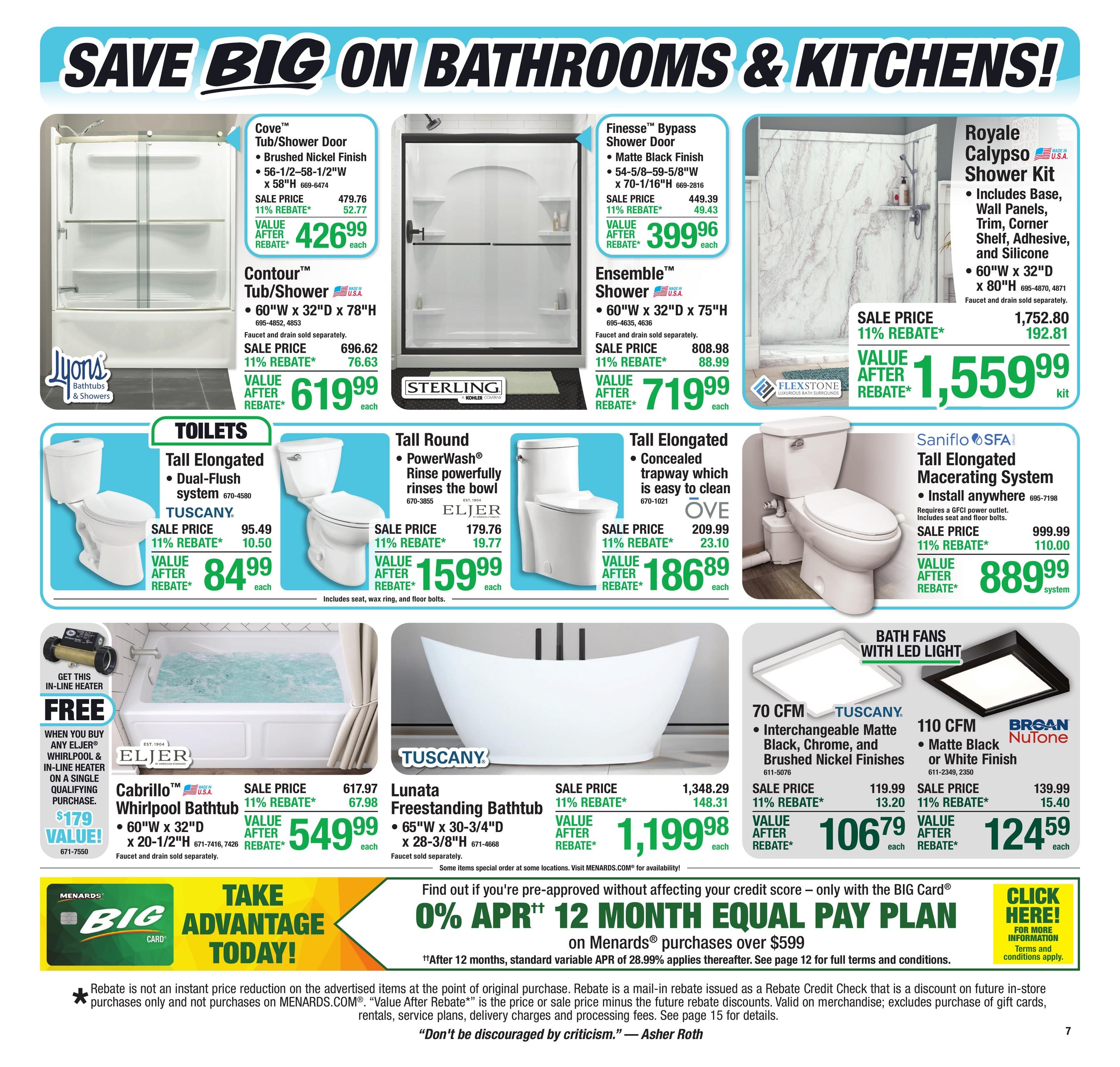 Menards (Ashland Area, KY) 11% Rebate Sale Weekly Ad October 14 - 25, 2026