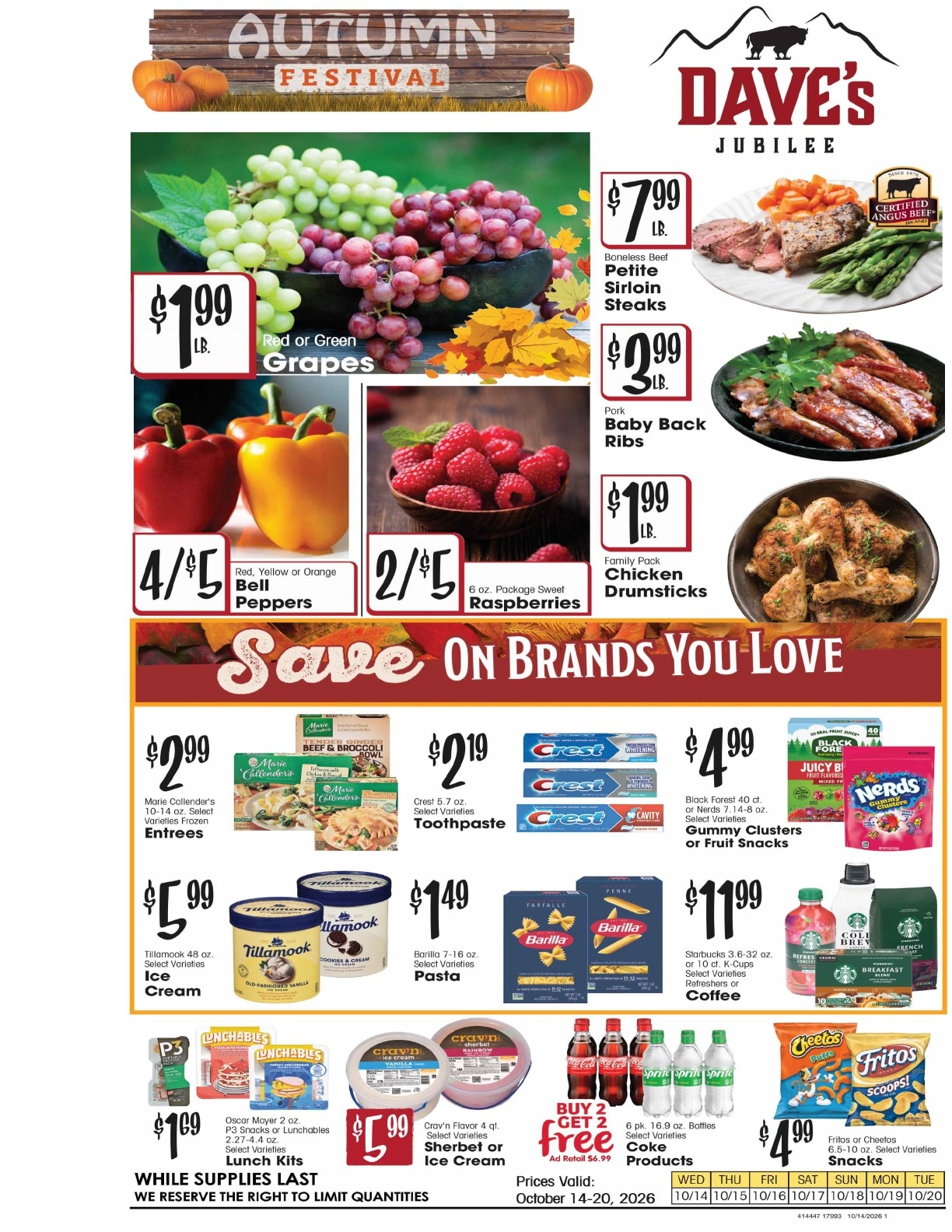 Dave's Jubilee Weekly Ad October 14 - 20, 2026