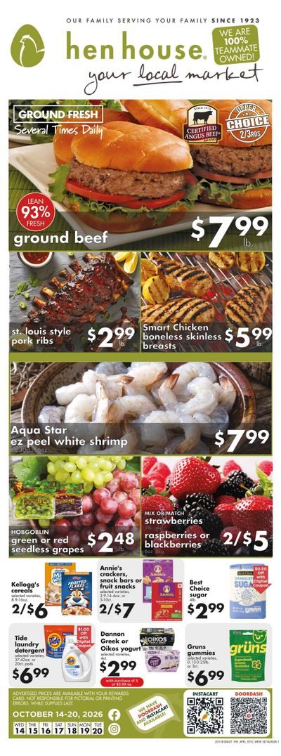 Hen House Weekly Ad October 14 - 20, 2026