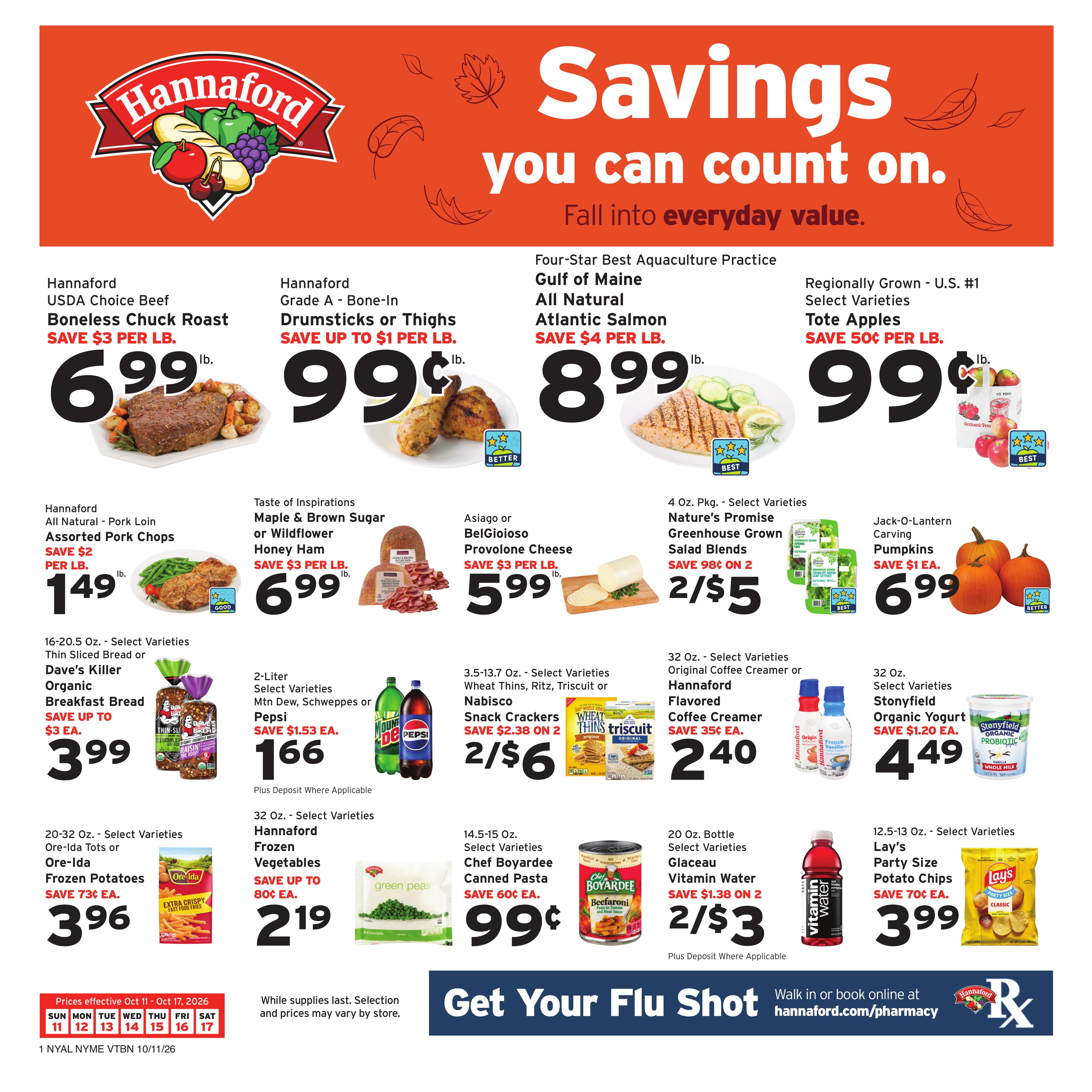 Hannaford (Hoosick Area, NY) Week 42 Flyer for Flipp Weekly Ad October 11 - 17, 2026