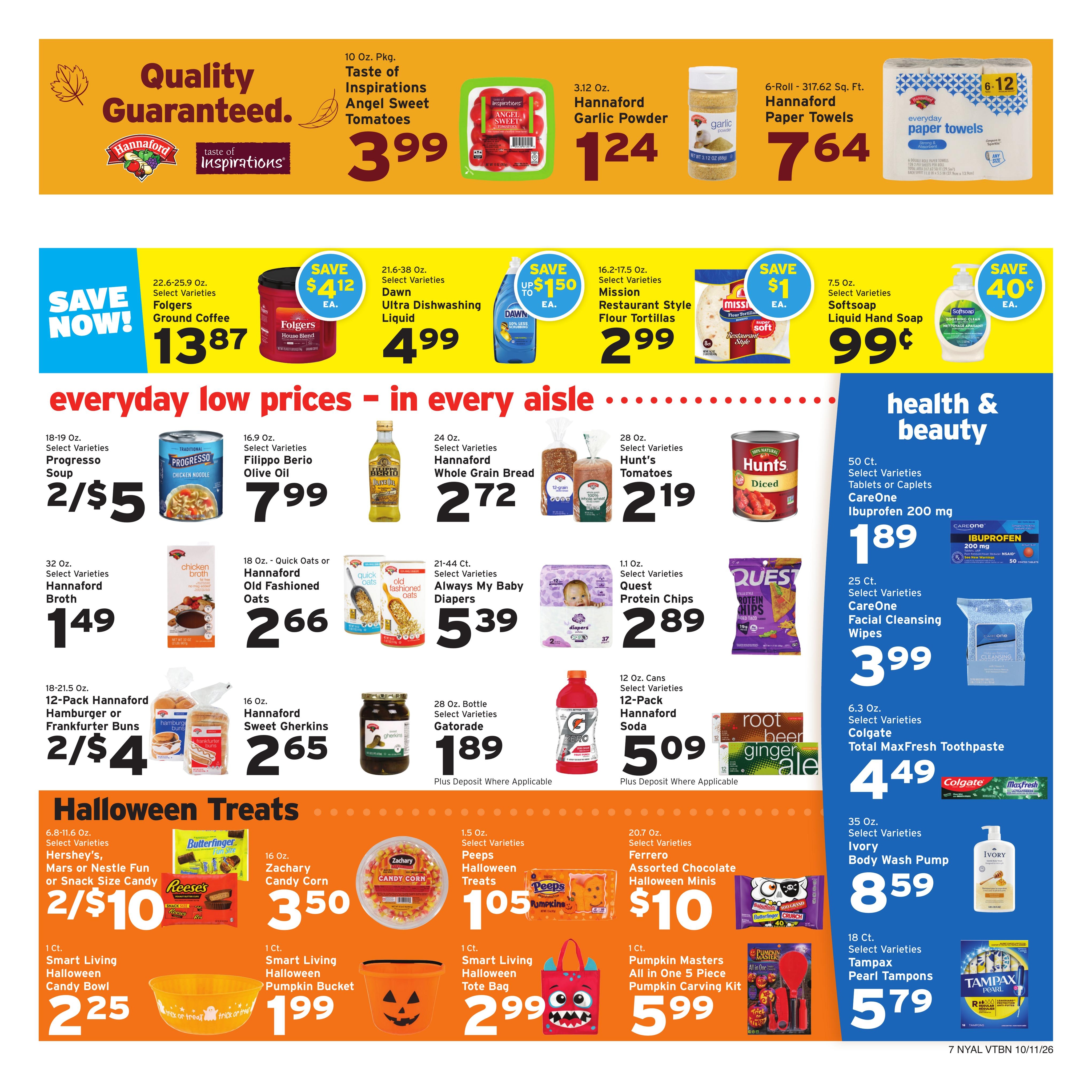 Hannaford (Hoosick Area, NY) Week 42 Flyer for Flipp Weekly Ad October 11 - 17, 2026