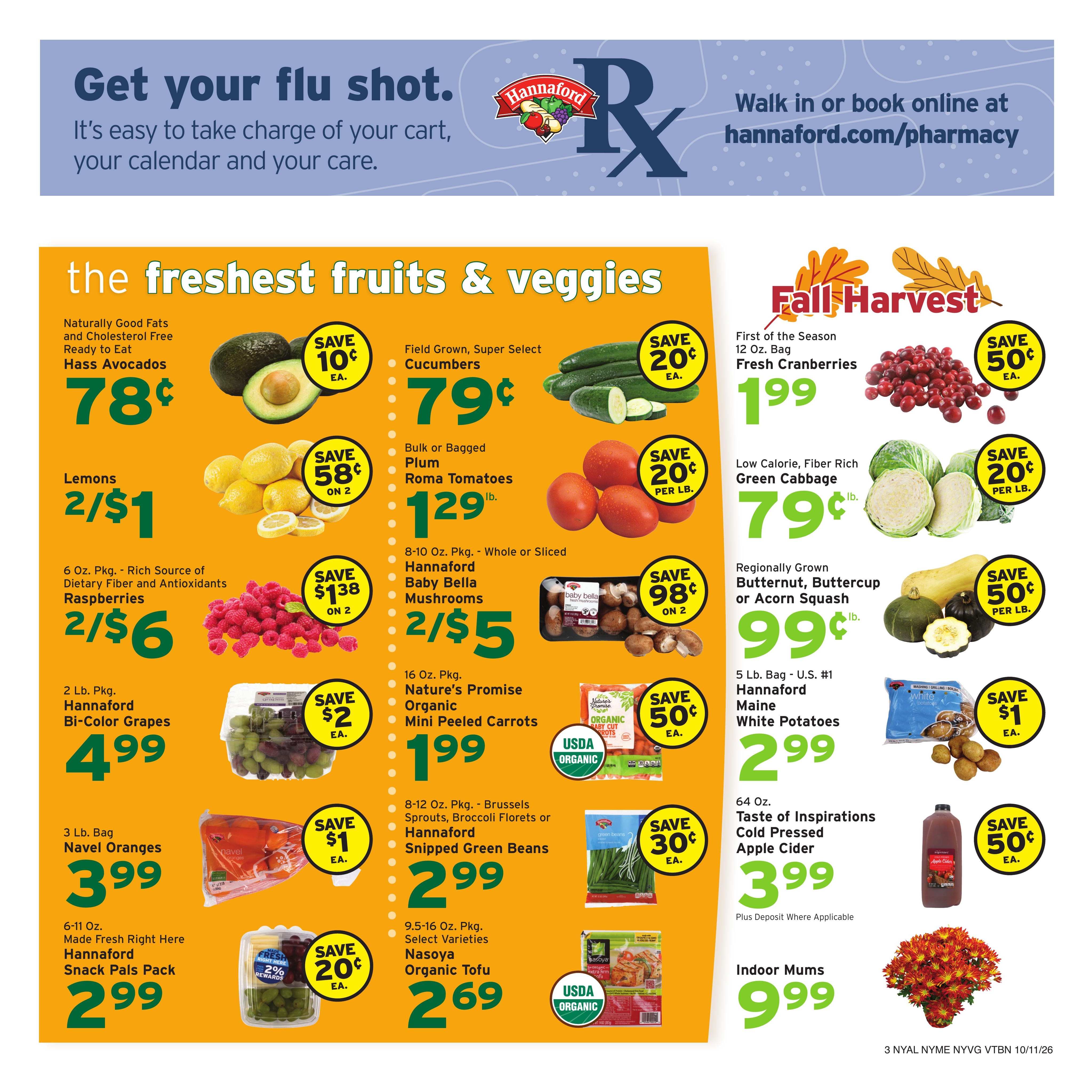 Hannaford (Hoosick Area, NY) Week 42 Flyer for Flipp Weekly Ad October 11 - 17, 2026