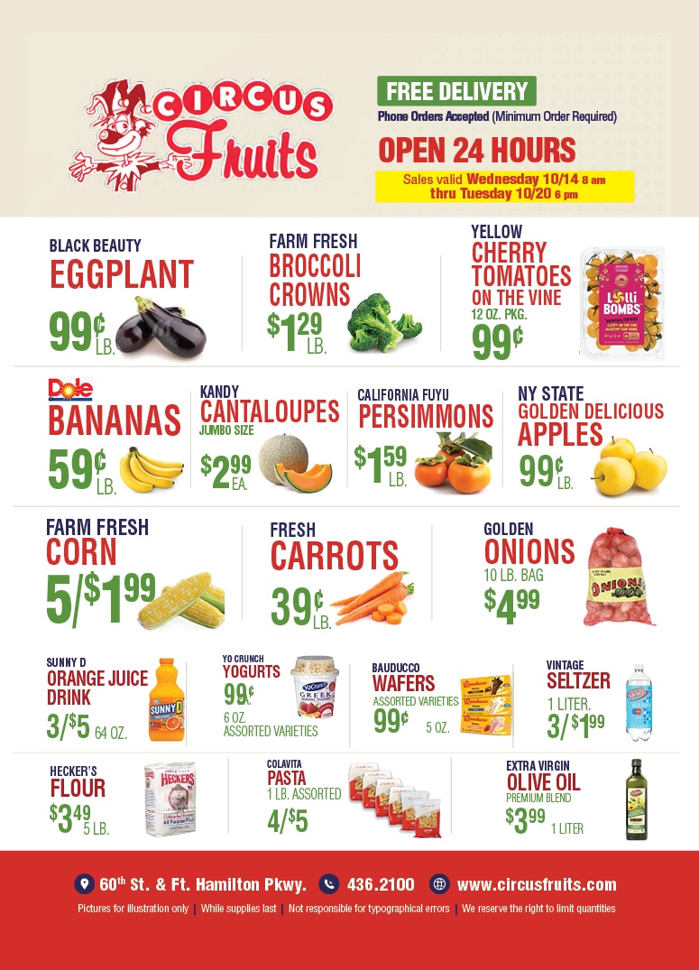 Circus Fruits (Brooklyn Area, NY) Weekly Ad October 14 - 20, 2026