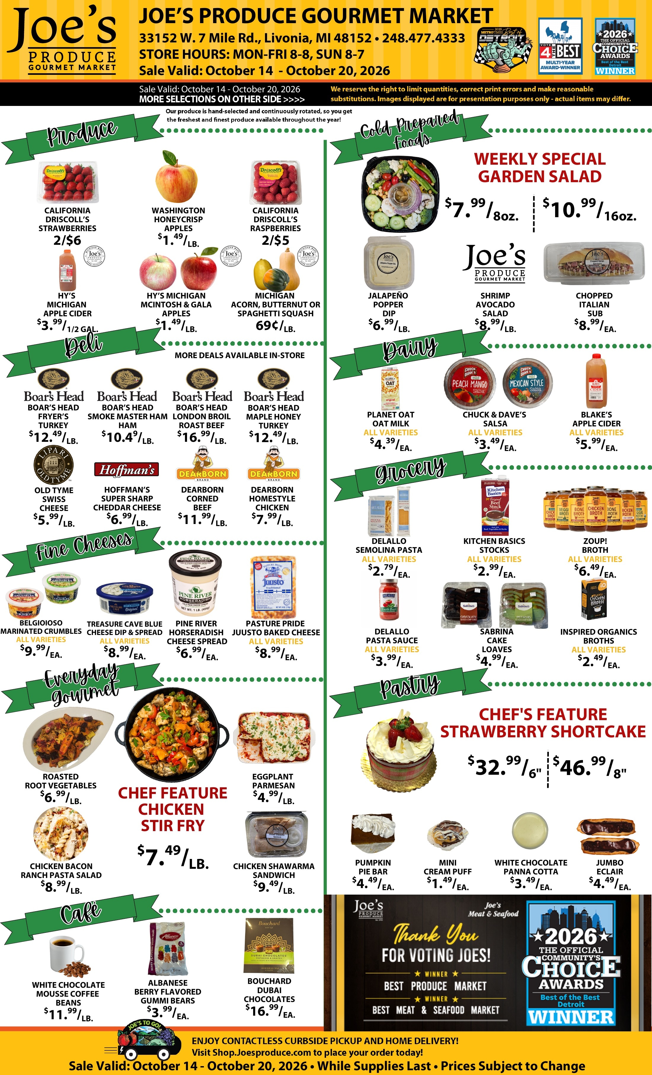 Joe's Produce Gourmet Market Weekly Ad October 14 - 20, 2026
