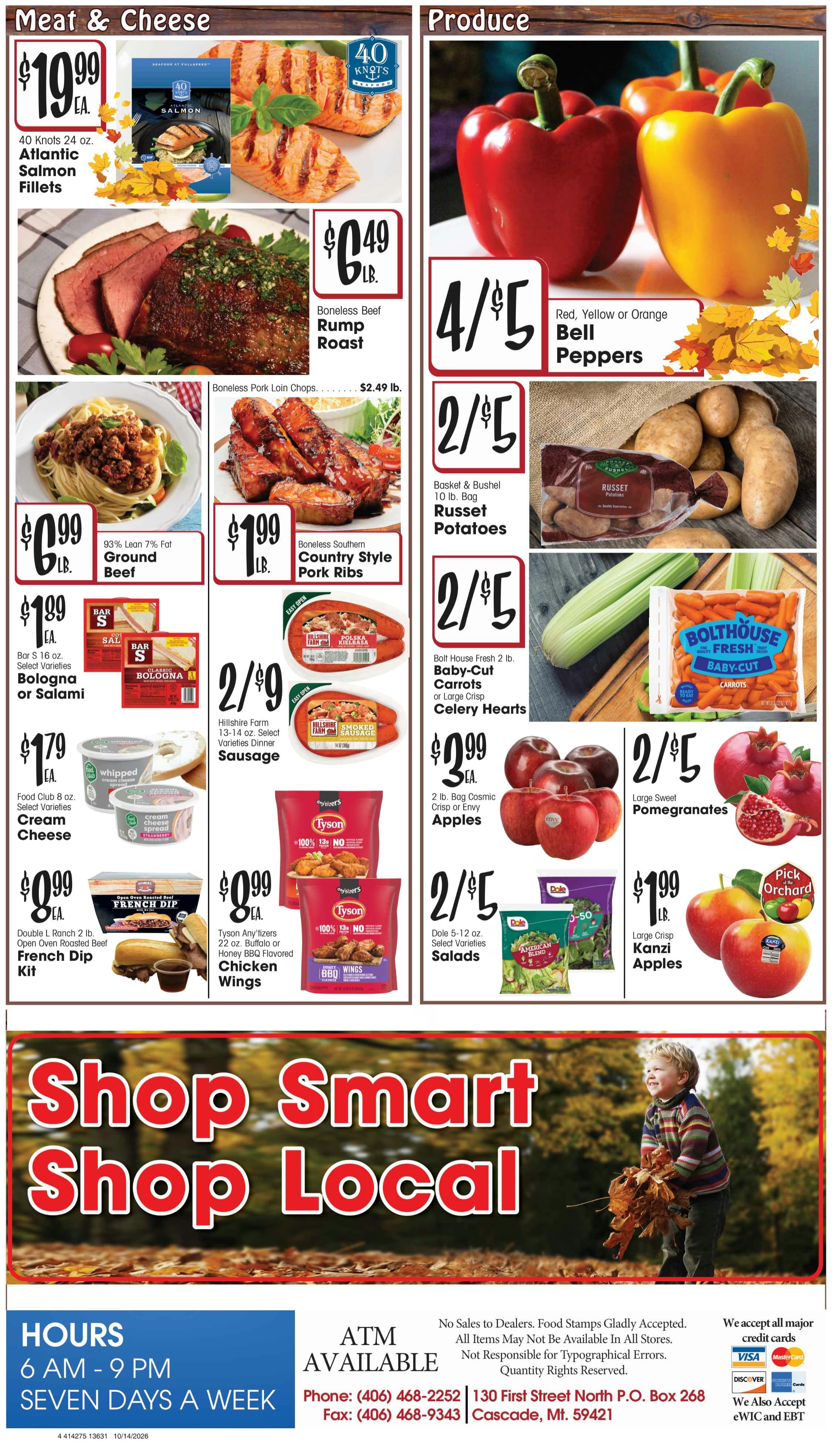 468 Market (130 1st St N, Cascade, MT) Weekly Ad October 14 - 20, 2026