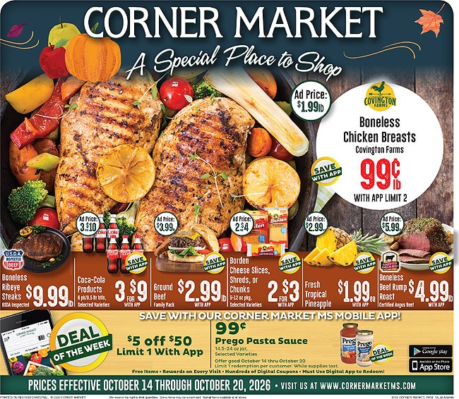 Corner Market MS (Alabama) Weekly Ad October 14 - 20, 2026