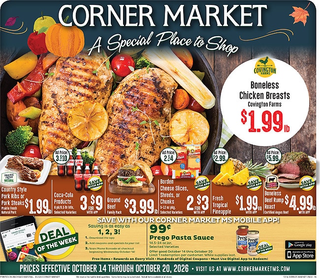 Corner Market MS (Mississippi) Weekly Ad October 14 - 20, 2026