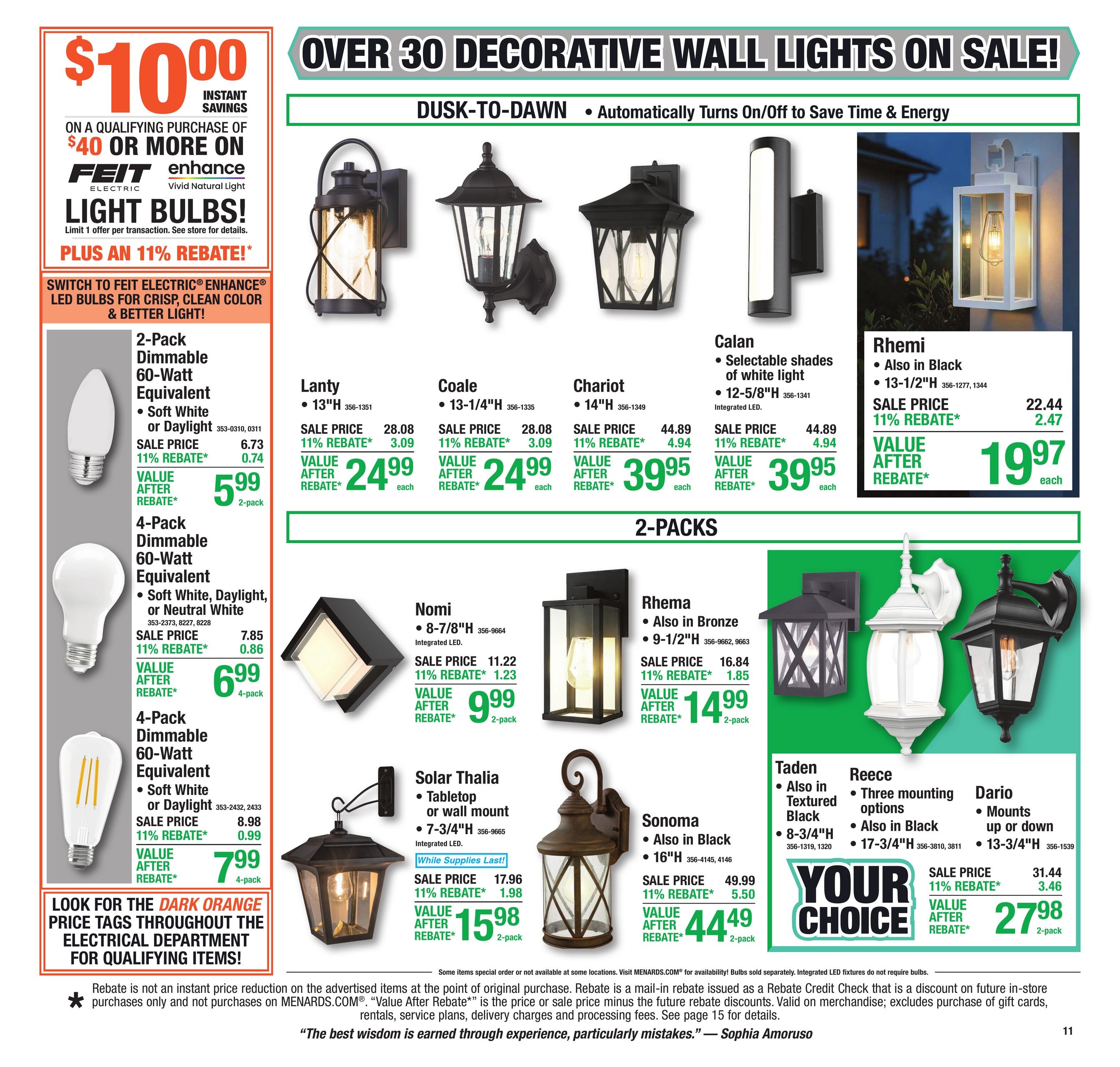 Menards (Alexandria Area, MN) 11% Rebate Sale Weekly Ad October 14 - 25, 2026