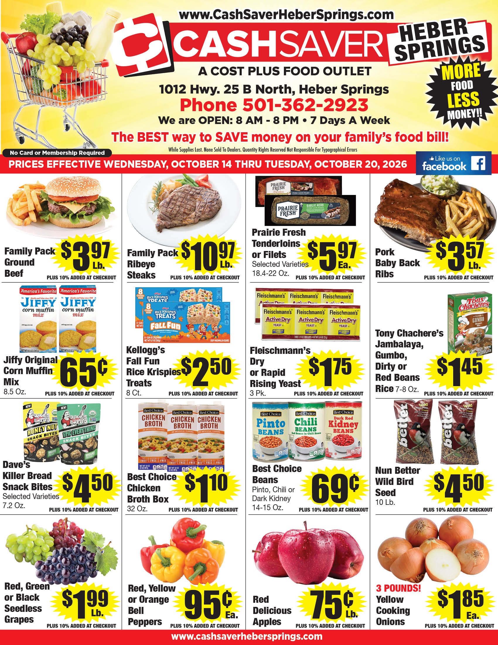 Cash Saver Heber Springs Weekly Ad October 13 - 19, 2026
