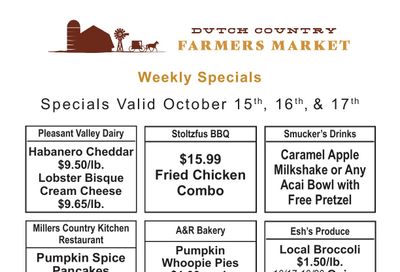 Dutch Country Farmers Market Weekly Specials Weekly Ad October 15 - 17, 2026