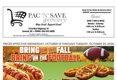Pac N Save Weekly Ad October 14 - 20, 2026