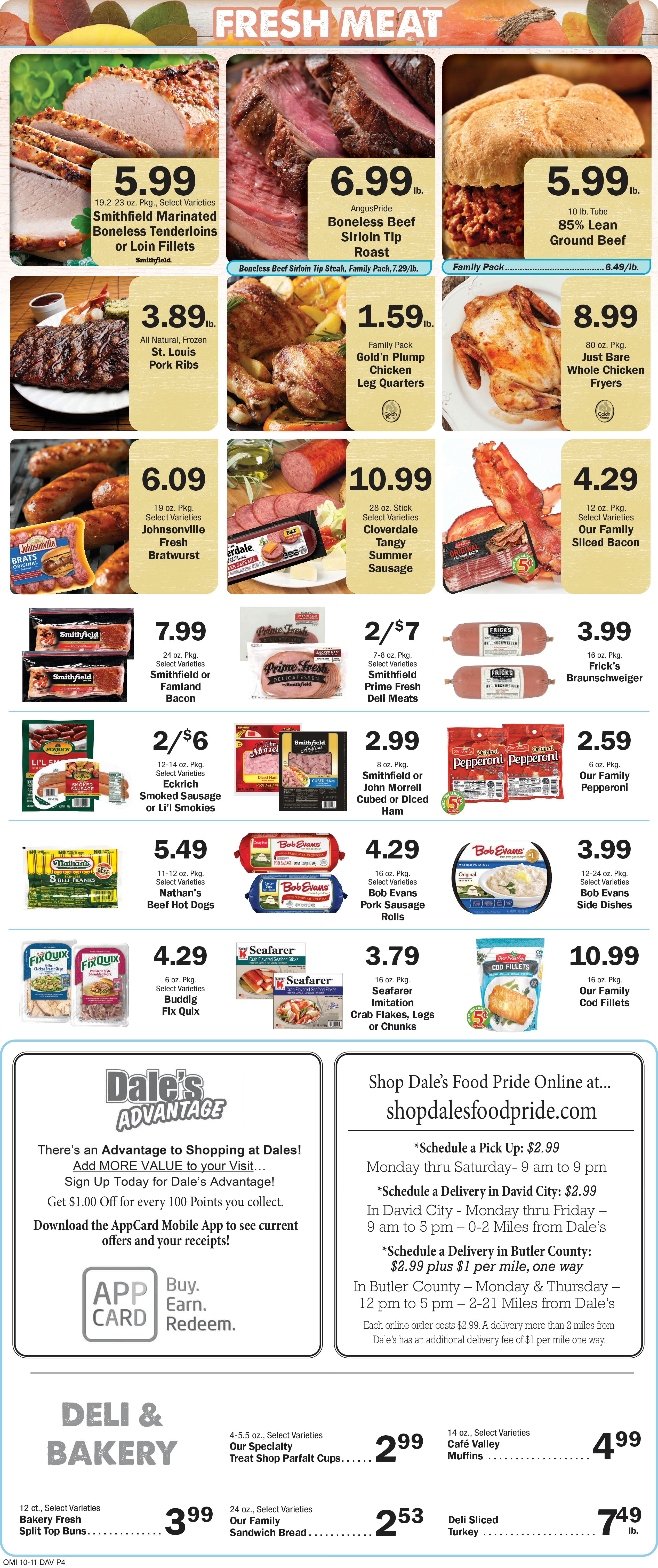 Dale's Food Pride (634 E St, David City, NE) Weekly Ad October 14 - 20, 2026