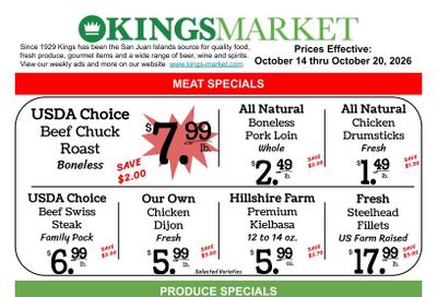 Kings Market Friday Harbor Weekly Ad October 14 - 20, 2026