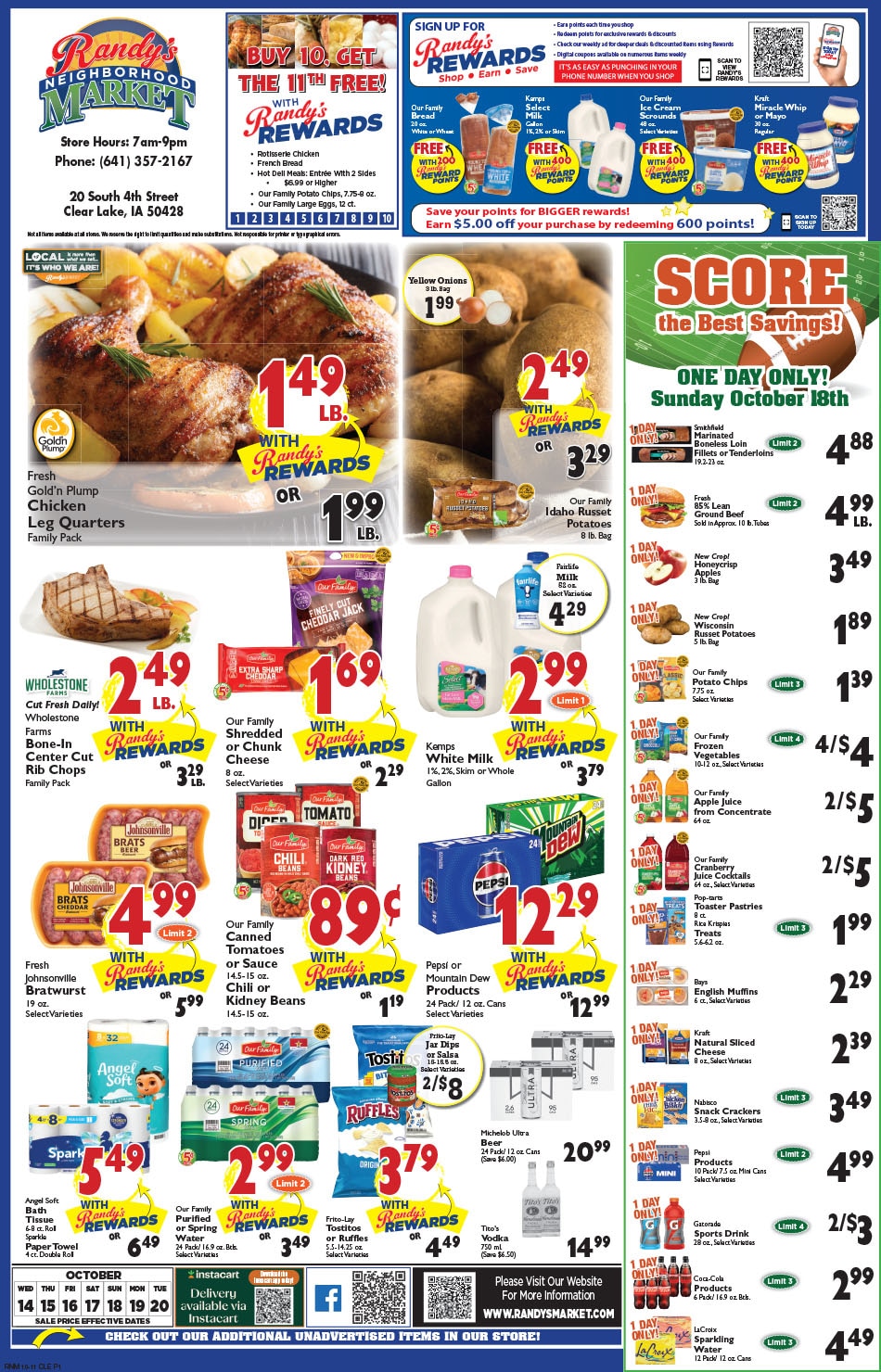 Randy's Neighborhood Market (Clear Lake, IA) Weekly Ad October 14 - 20, 2026