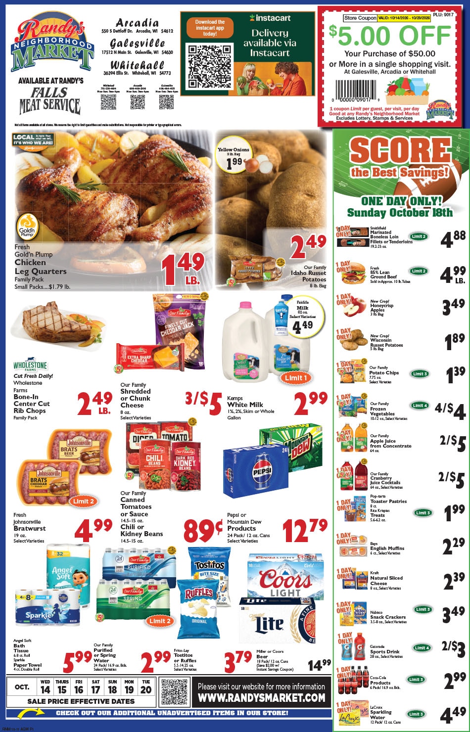 Randy's Neighborhood Market (Wisconsin) Weekly Ad October 14 - 20, 2026