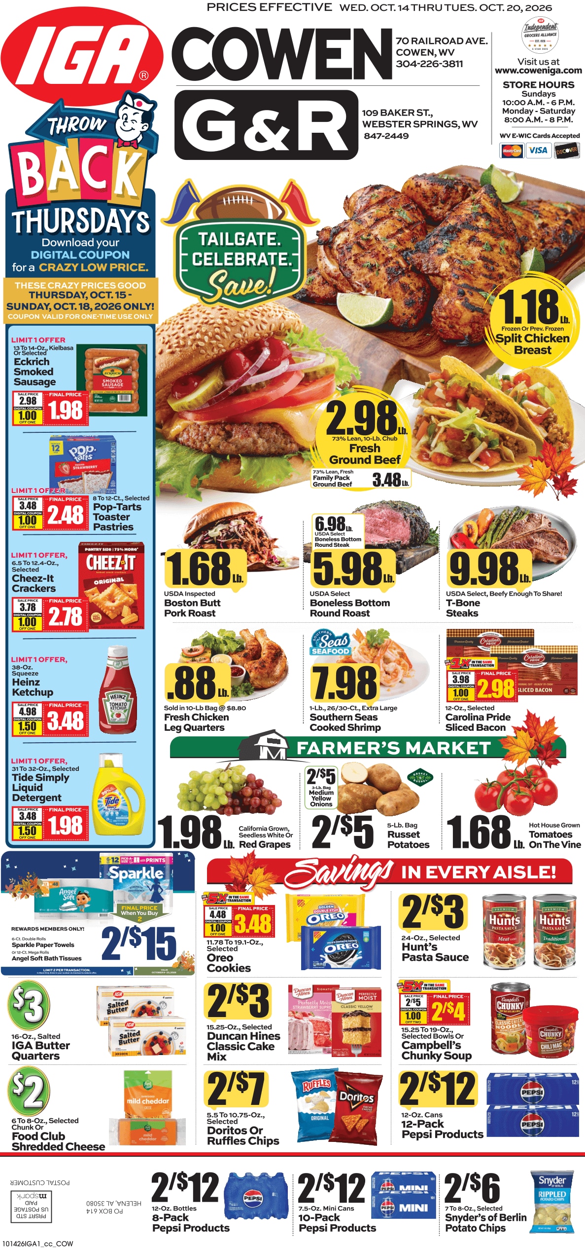 G&R IGA (109 Baker St, Webster Springs, WV) Weekly Ad October 14 - 20, 2026