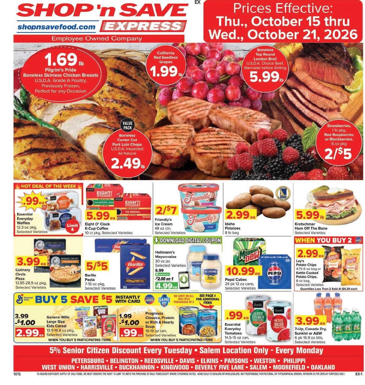 Shop N Save Express Weekly Ad October 15 - 21, 2026