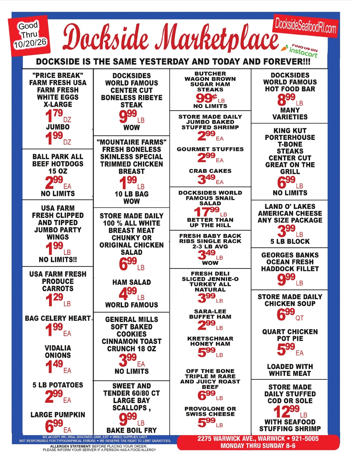 Dockside Seafood Marketplace Weekly Ad October 20 - 26, 2026