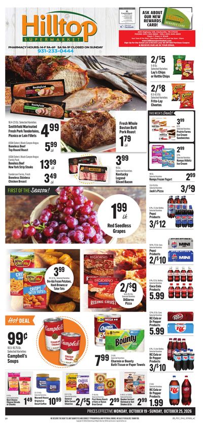 Hilltop Supermarket Weekly Ad October 19 - 25, 2026