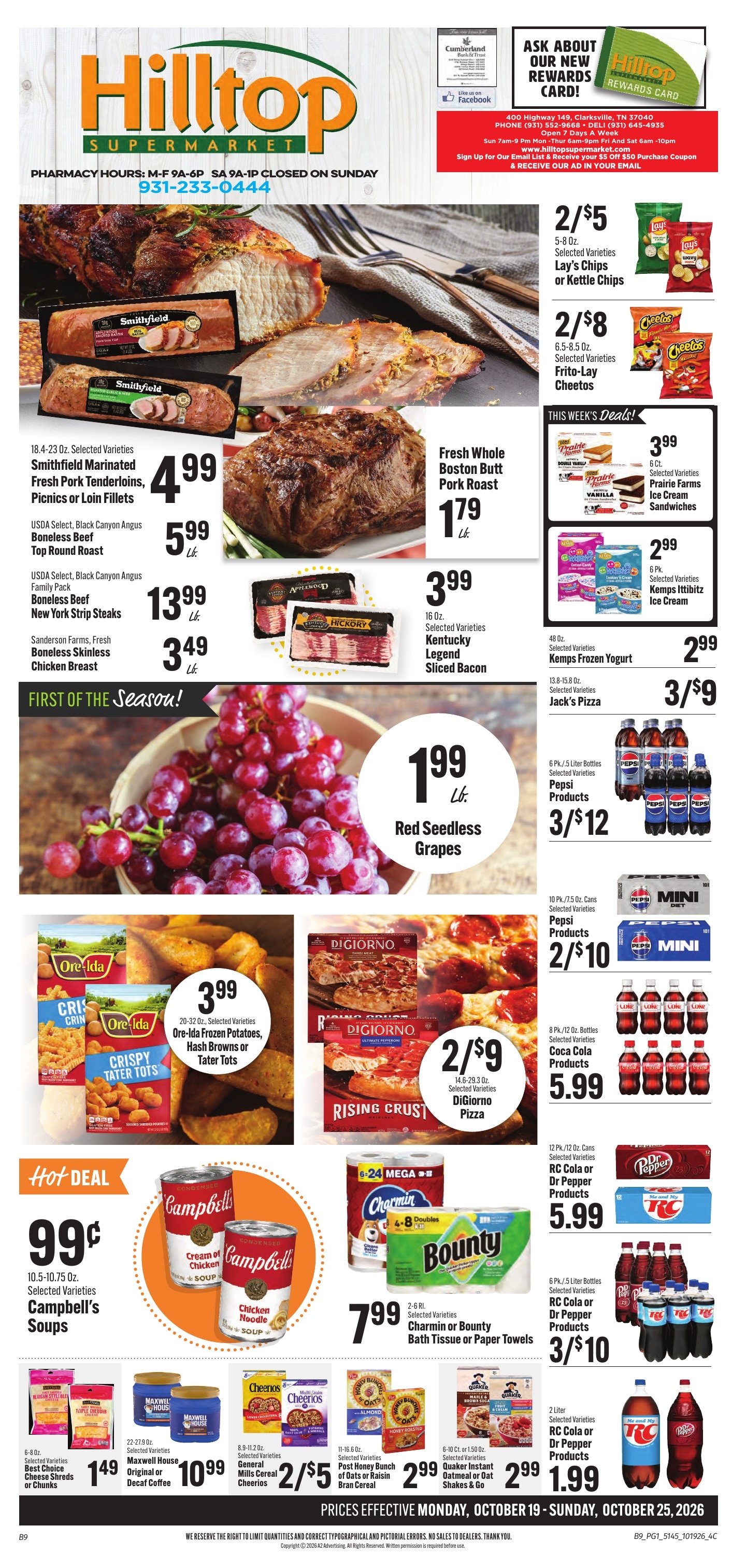Hilltop Supermarket Weekly Ad October 19 - 25, 2026
